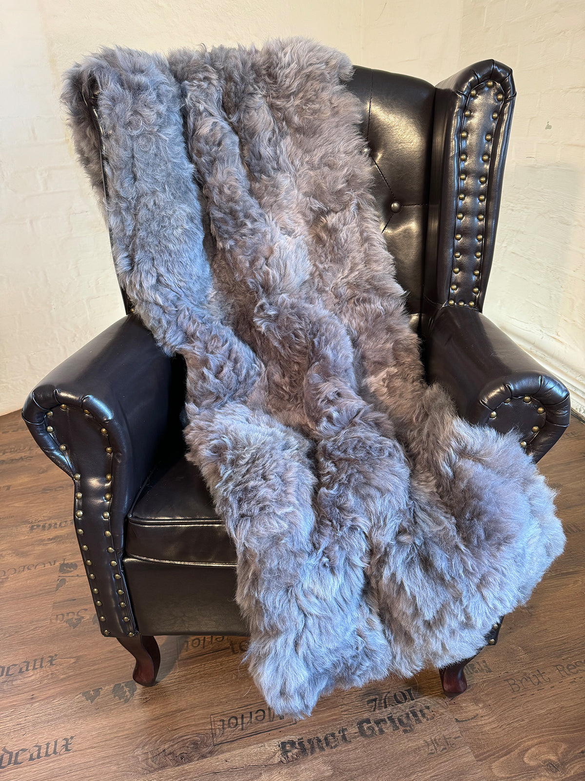 Echter Pelzläufer PL-225 Fellläufer Lammfellläufer 160x60cm grau