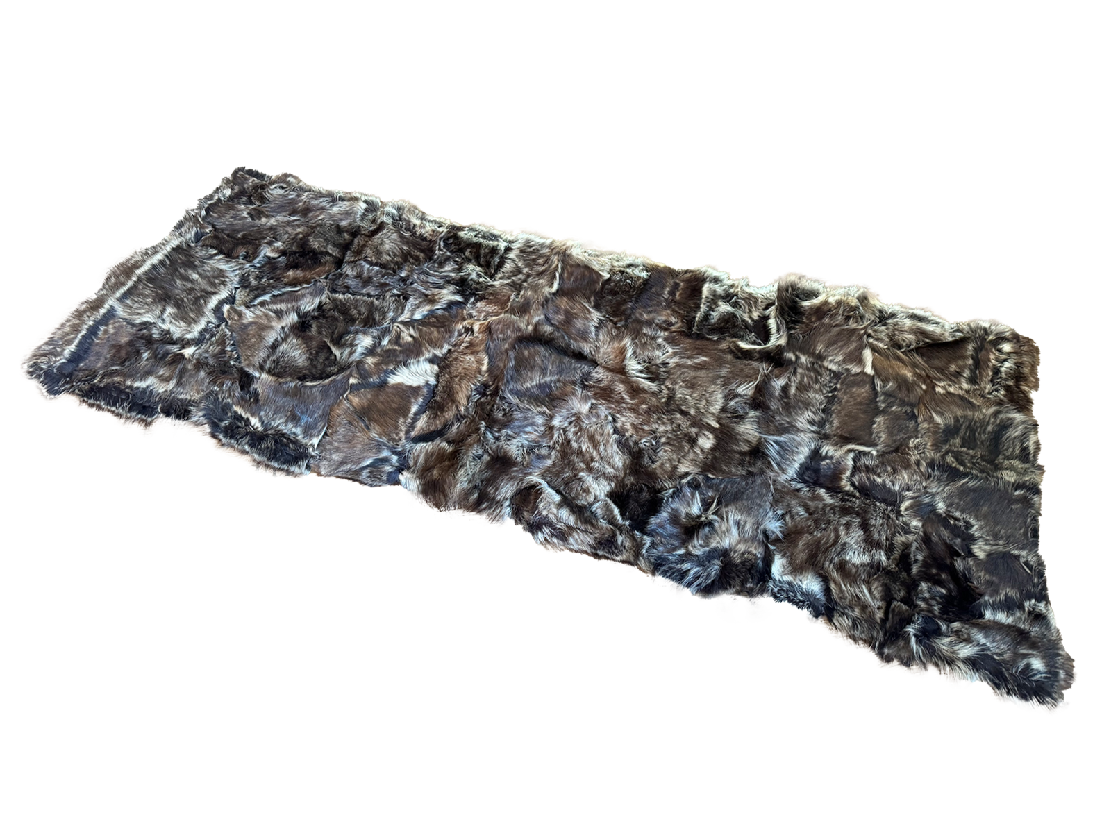 Echter Pelzläufer PL-231 Fellläufer Lammfellläufer 160x60cm schwarz braun