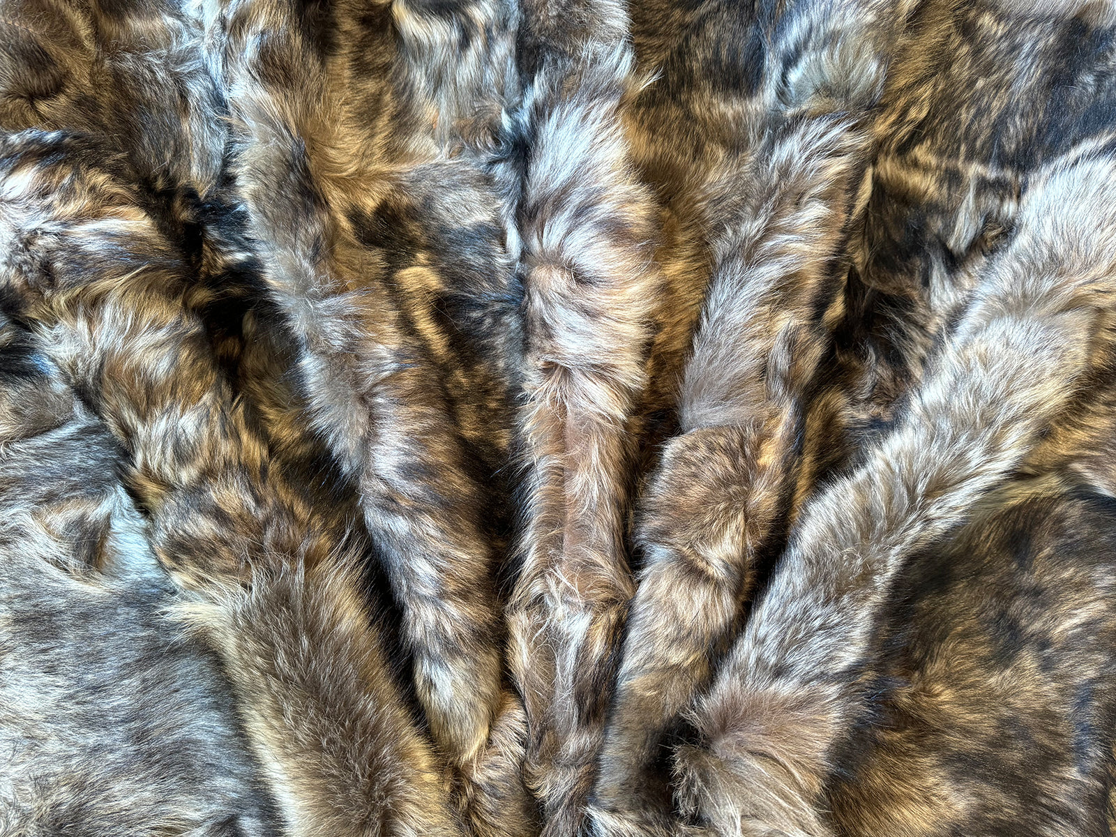 Echter Pelzläufer PL-231 Fellläufer Lammfellläufer 160x60cm schwarz braun