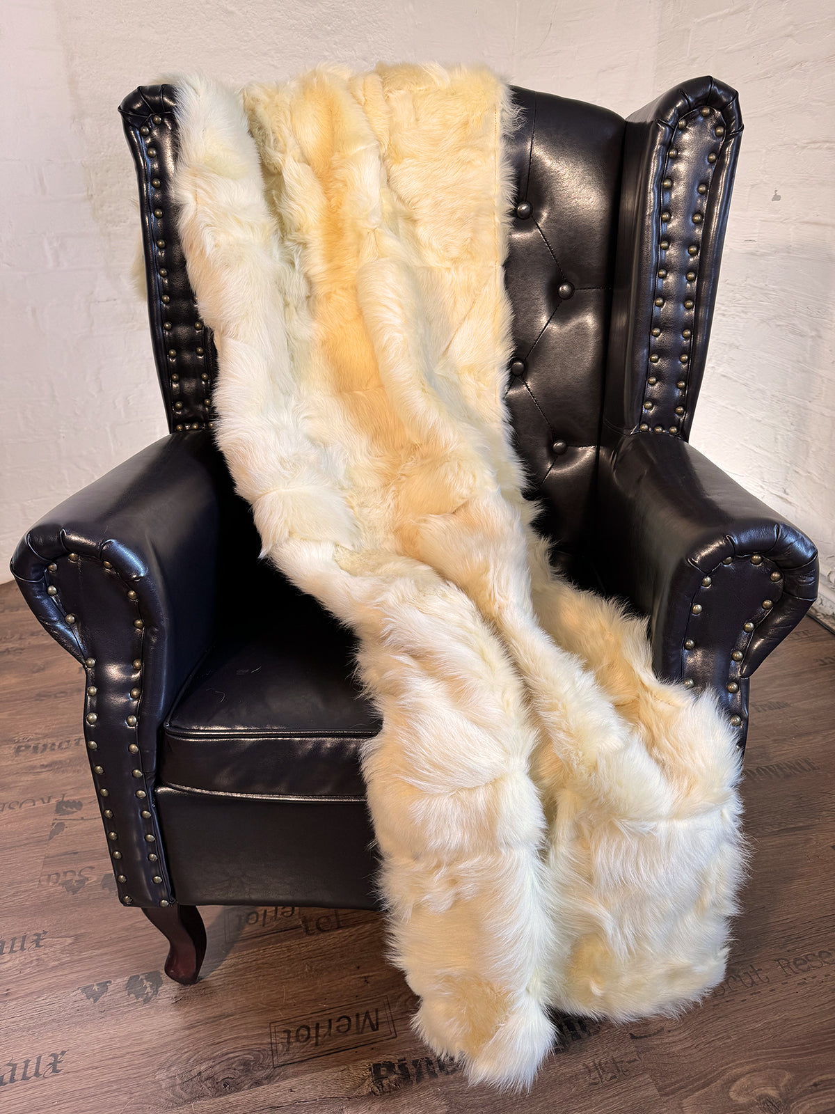 Echter Pelzläufer PL-245 Fellläufer Lammfellläufer medizinisch 160x60cm goldgelb