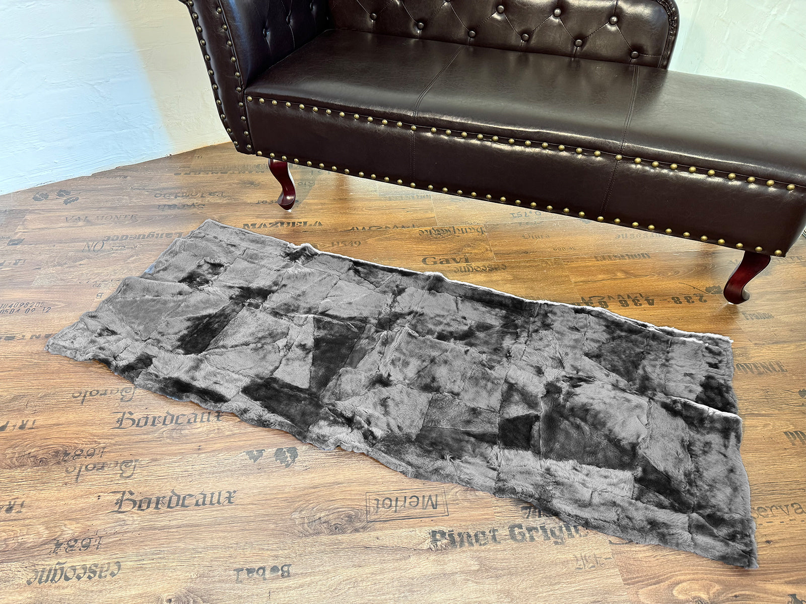 Echter Pelzläufer PL-246 Fellläufer Lammfellläufer 160x60cm grau