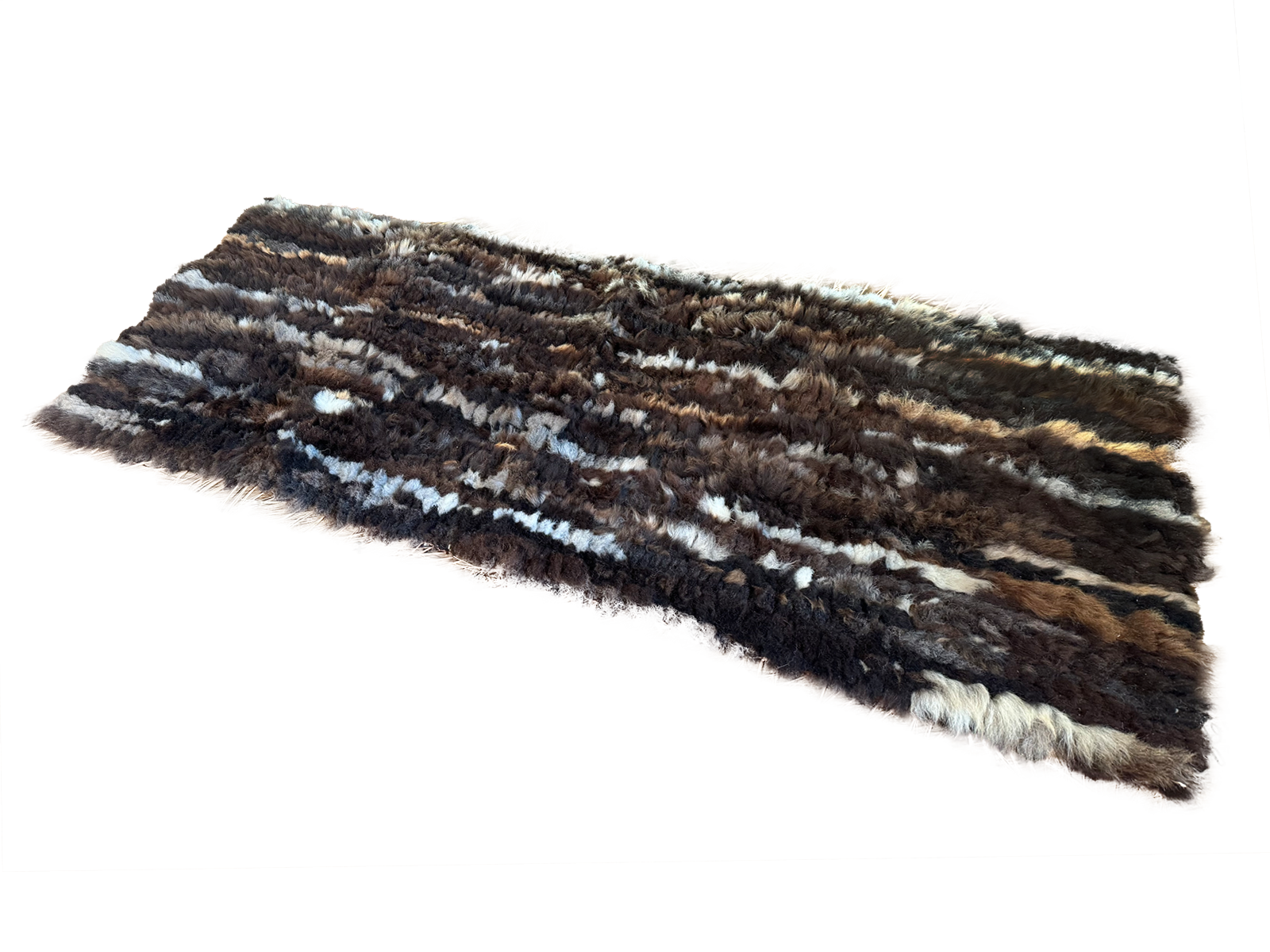 Echter Pelzläufer PL-250 Fellläufer Lammfellläufer 160x60cm braun weiß