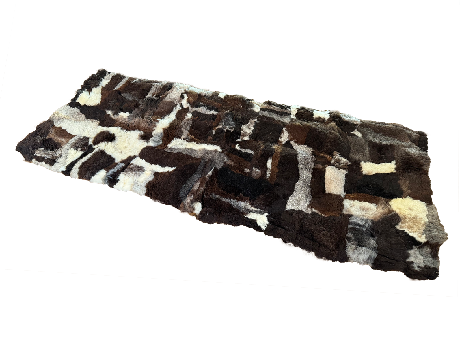 Echter Pelzläufer PL-251 Fellläufer Lammfellläufer 160x60cm weiß braun grau