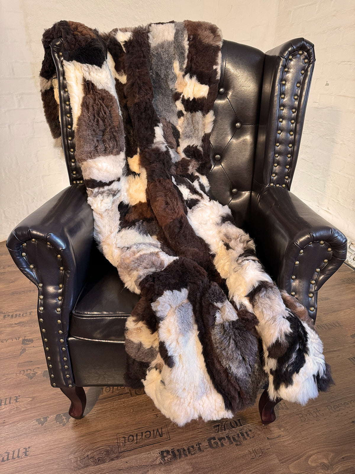 Echter Pelzläufer PL-251 Fellläufer Lammfellläufer 160x60cm weiß braun grau
