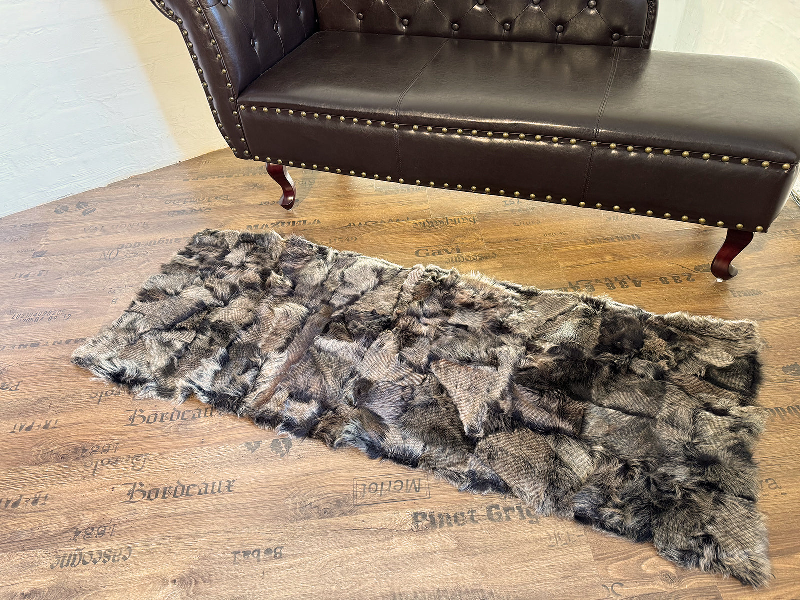 Echter Pelzläufer PL-256 Fellläufer Lammfellläufer 160x60cm grau braun schwarz