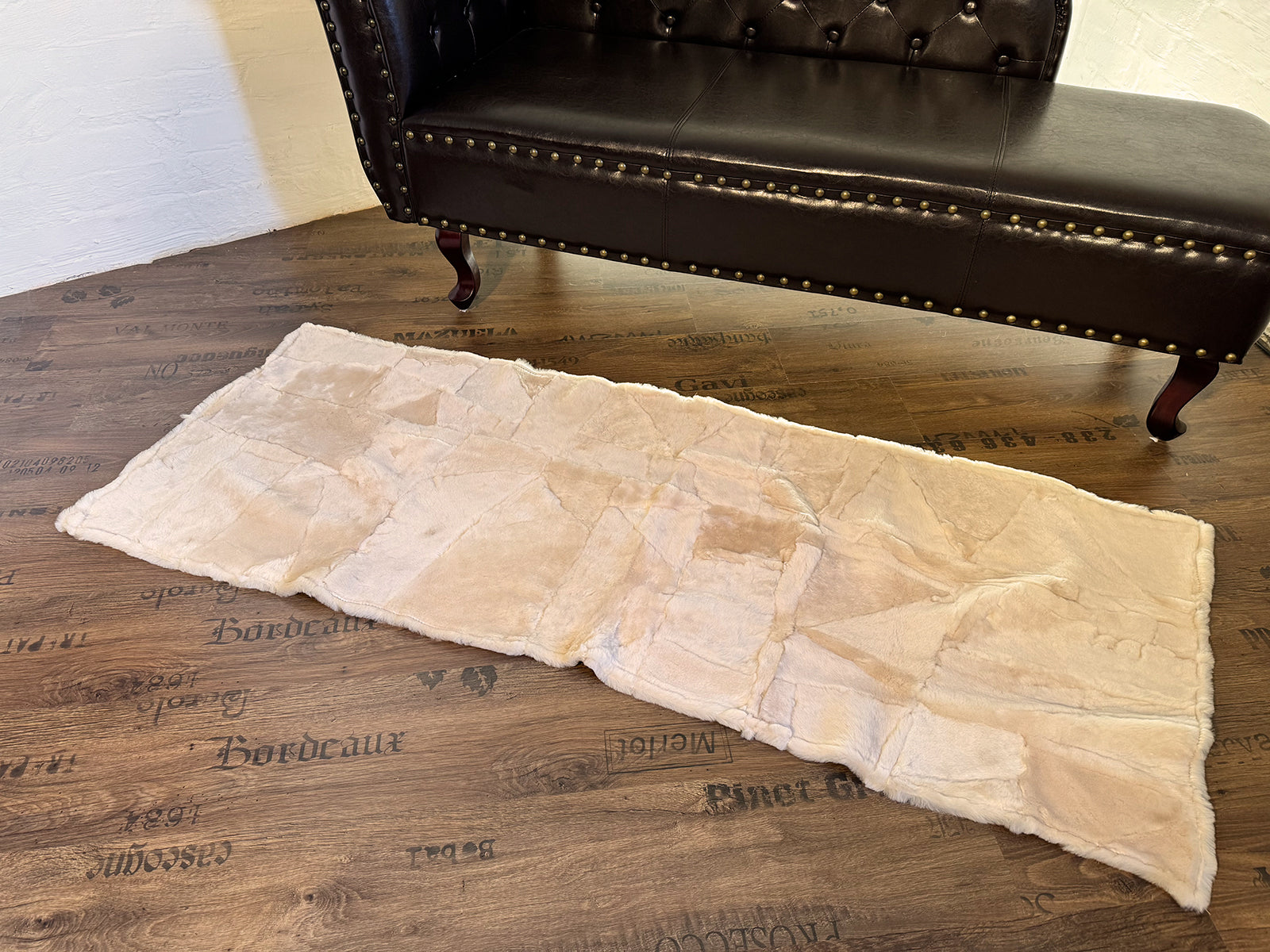 Echter Pelzläufer PL-259 Fellläufer Lammfellläufer 160x60cm creme