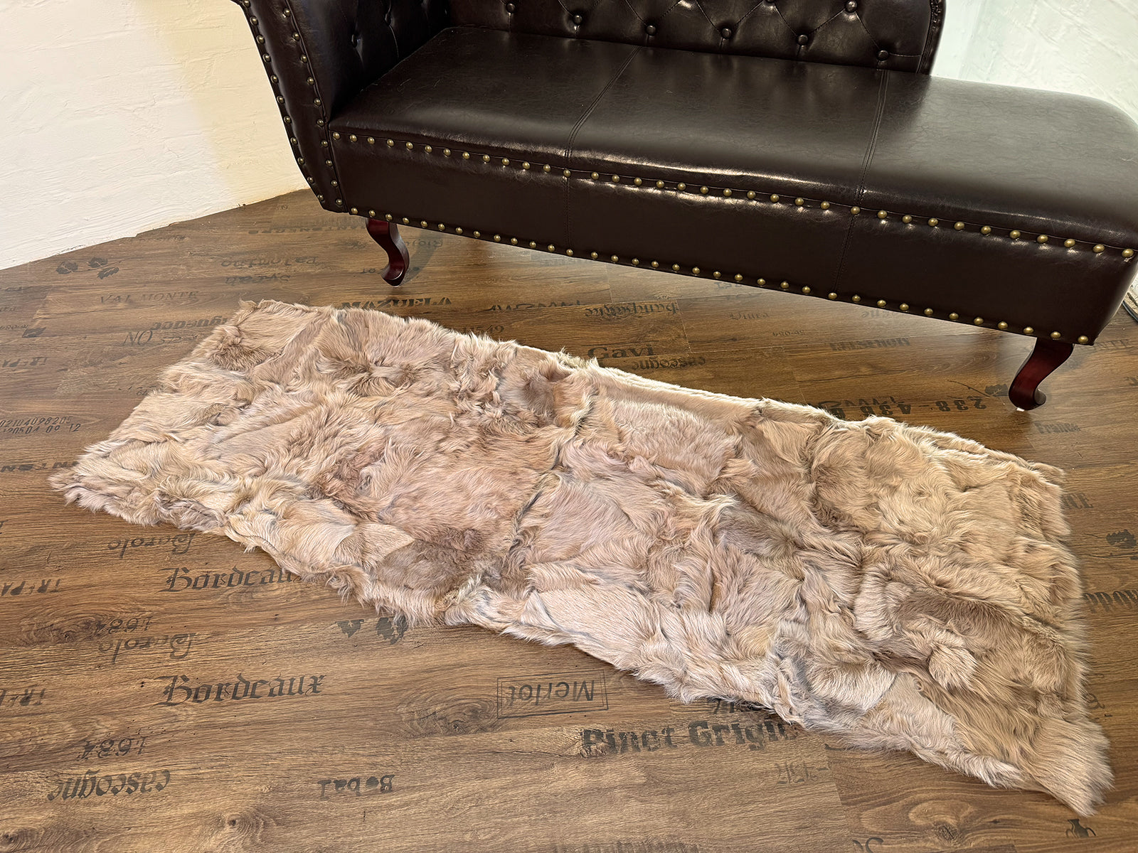 Echter Pelzläufer PL-268 Fellläufer Lammfellläufer 160x60cm hellbraun