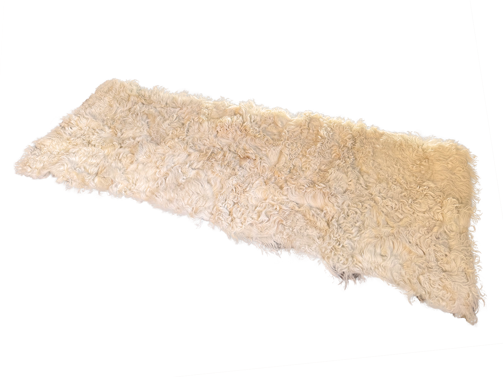 Echter Pelzläufer PL-271 Fellläufer Lammfellläufer 160x60cm wollweiß
