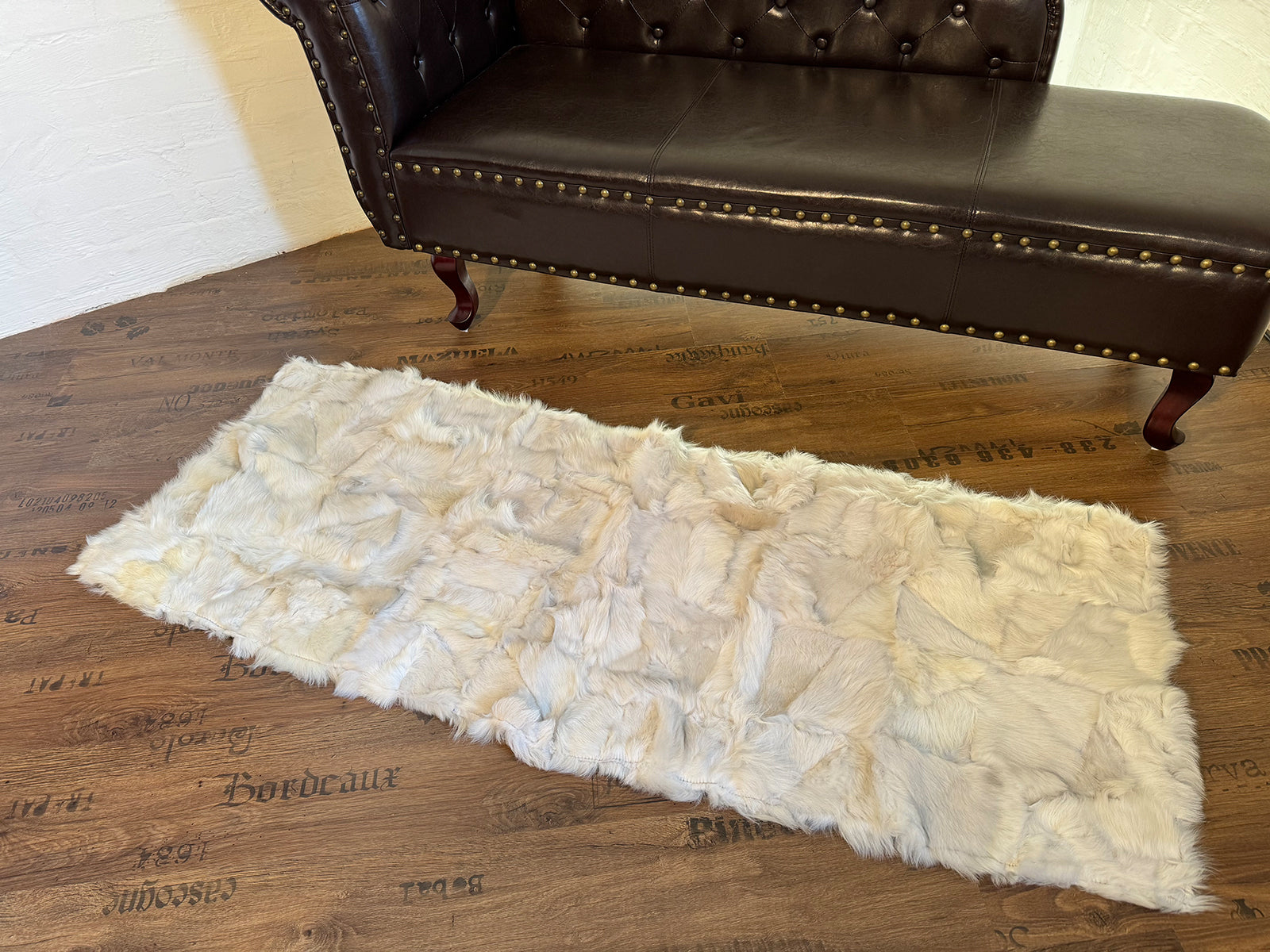 Echter Pelzläufer PL-273 Fellläufer Lammfellläufer 160x60cm weiß hellgrau