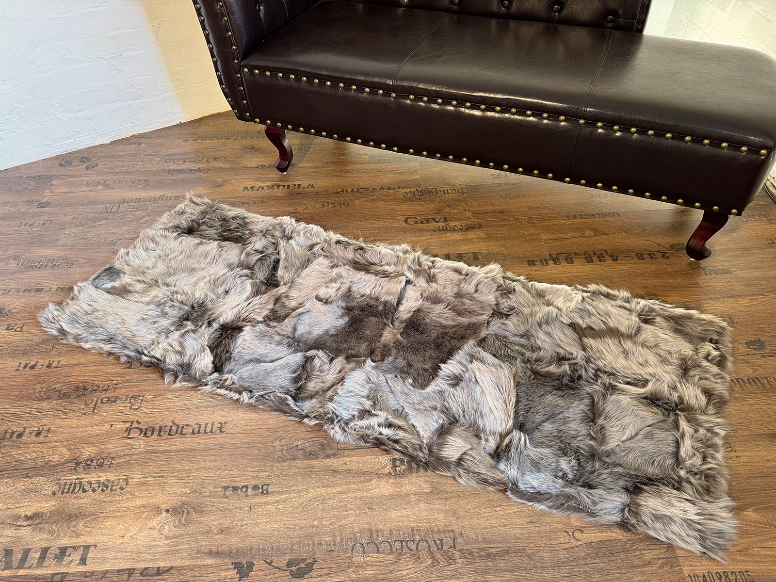 Echter Pelzläufer PL-274 Fellläufer Lammfellläufer 160x60cm graubraun