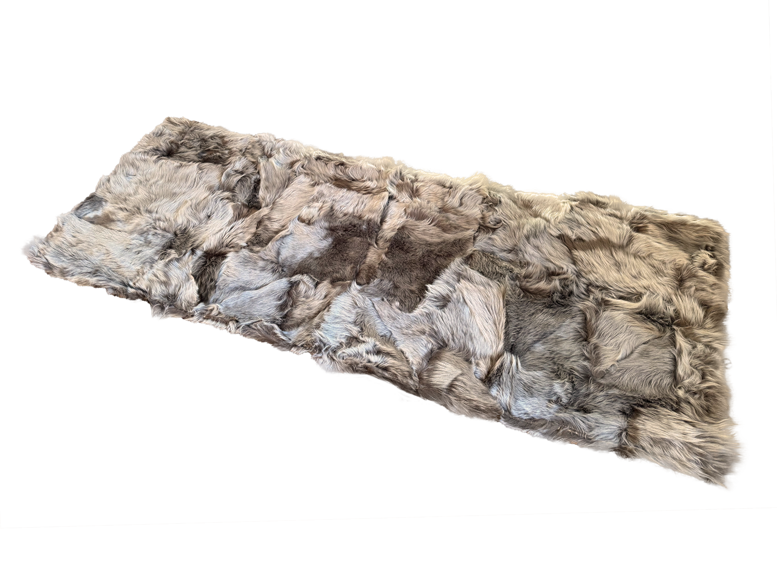 Echter Pelzläufer PL-274 Fellläufer Lammfellläufer 160x60cm graubraun