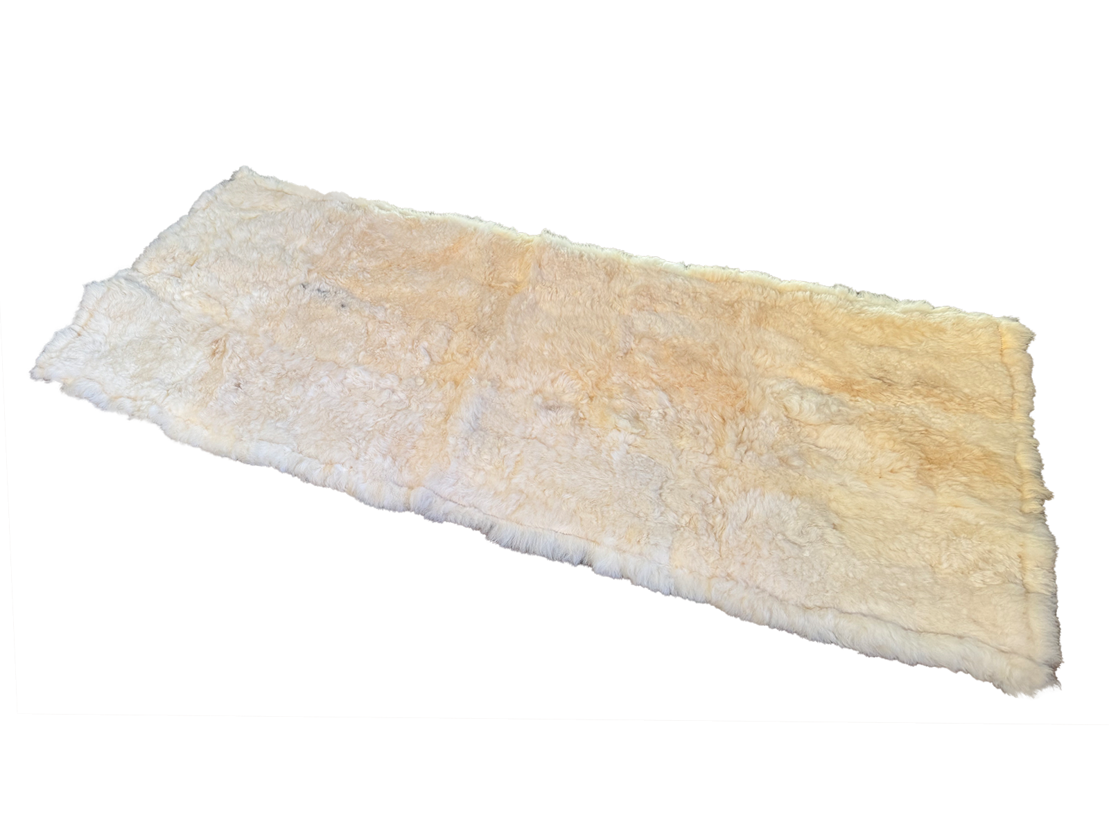 Echter Pelzläufer PL-275 Fellläufer Lammfellläufer 160x60cm creme weiß