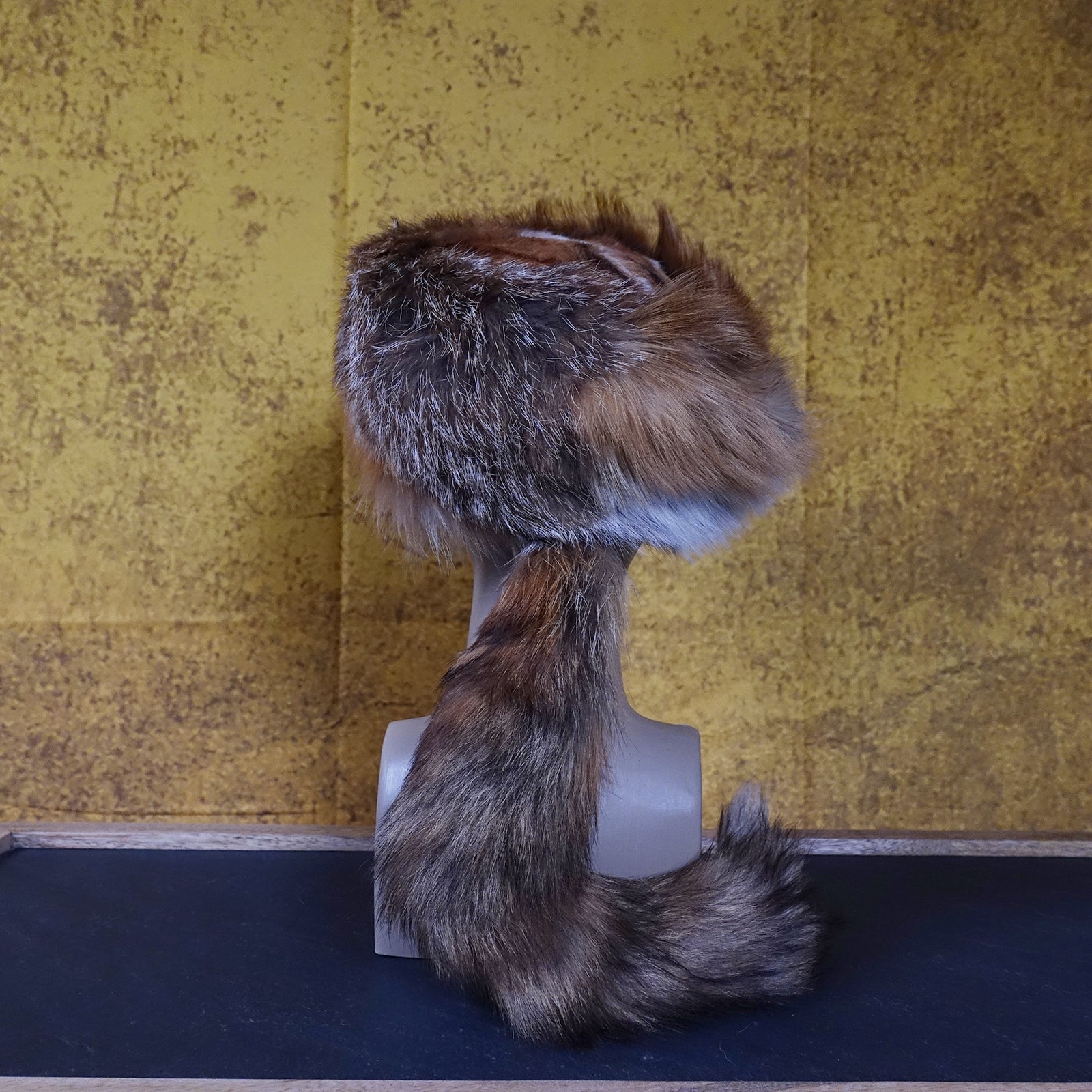 Echte Pelzmütze / Trappermütze aus Rotfuchs