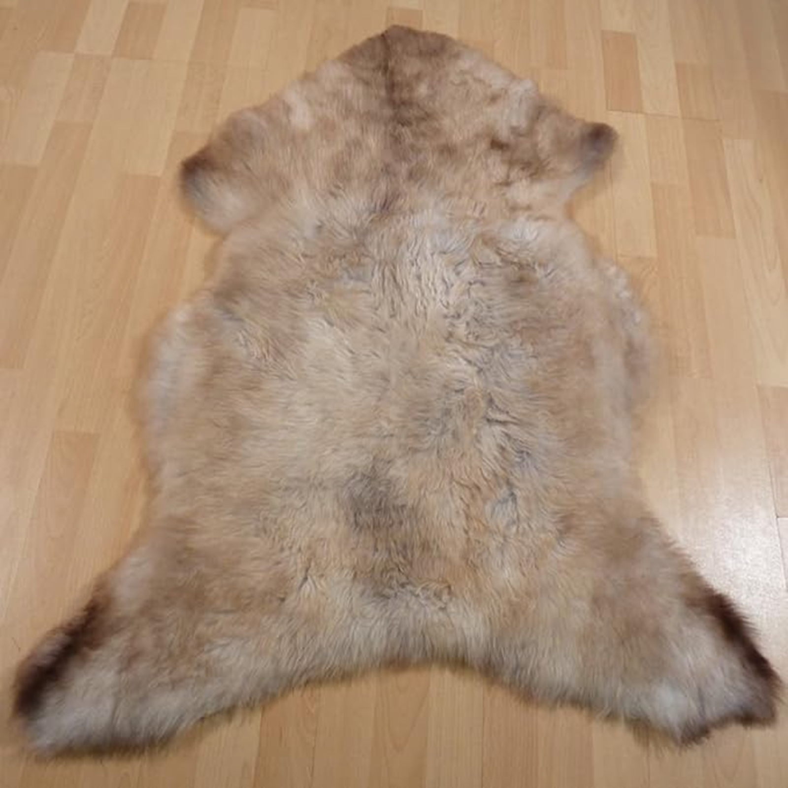 Exklusives Unikat Lammfell grau - braun 105x90cm #11292