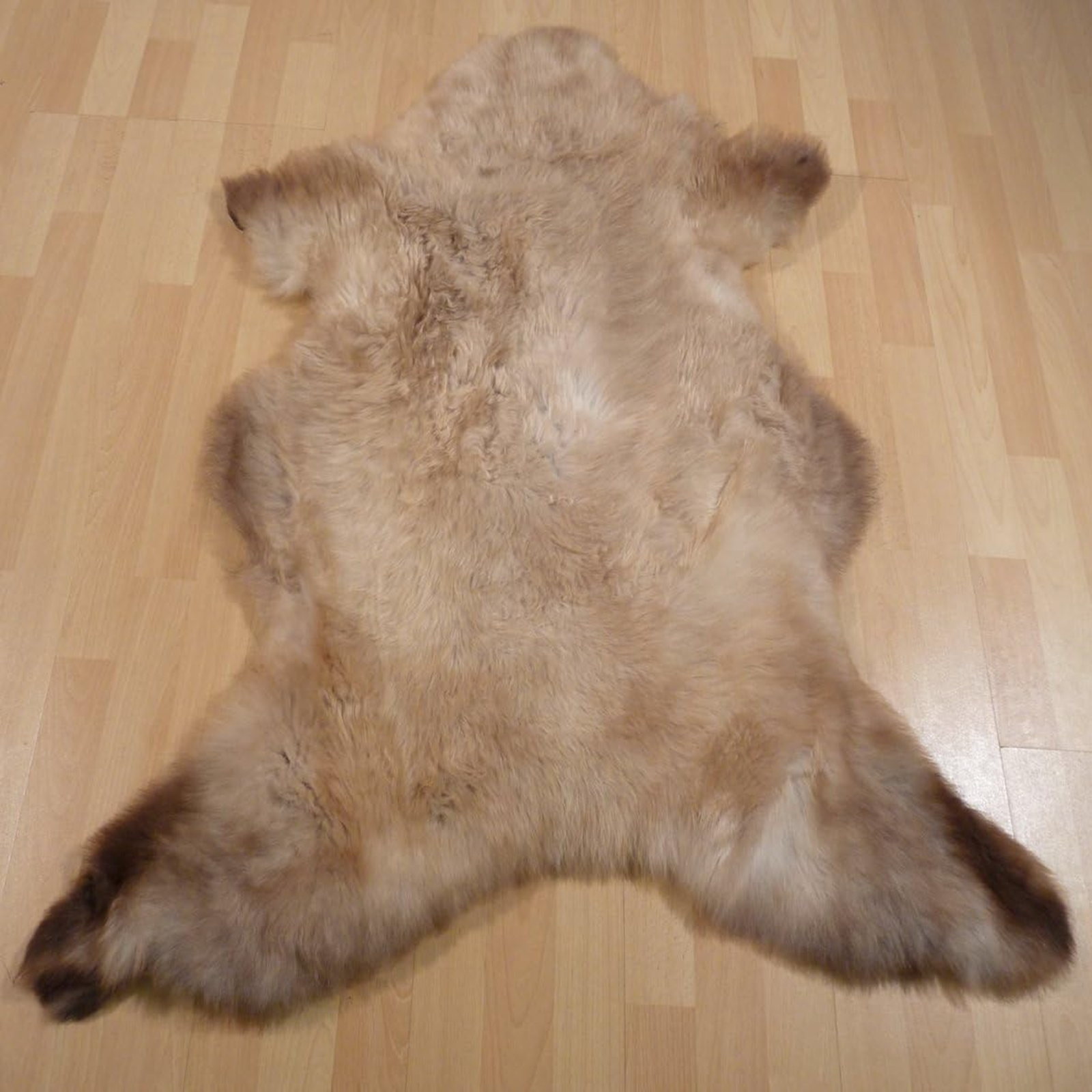 Exklusives Unikat Lammfell beige - braun 110x90cm #11300