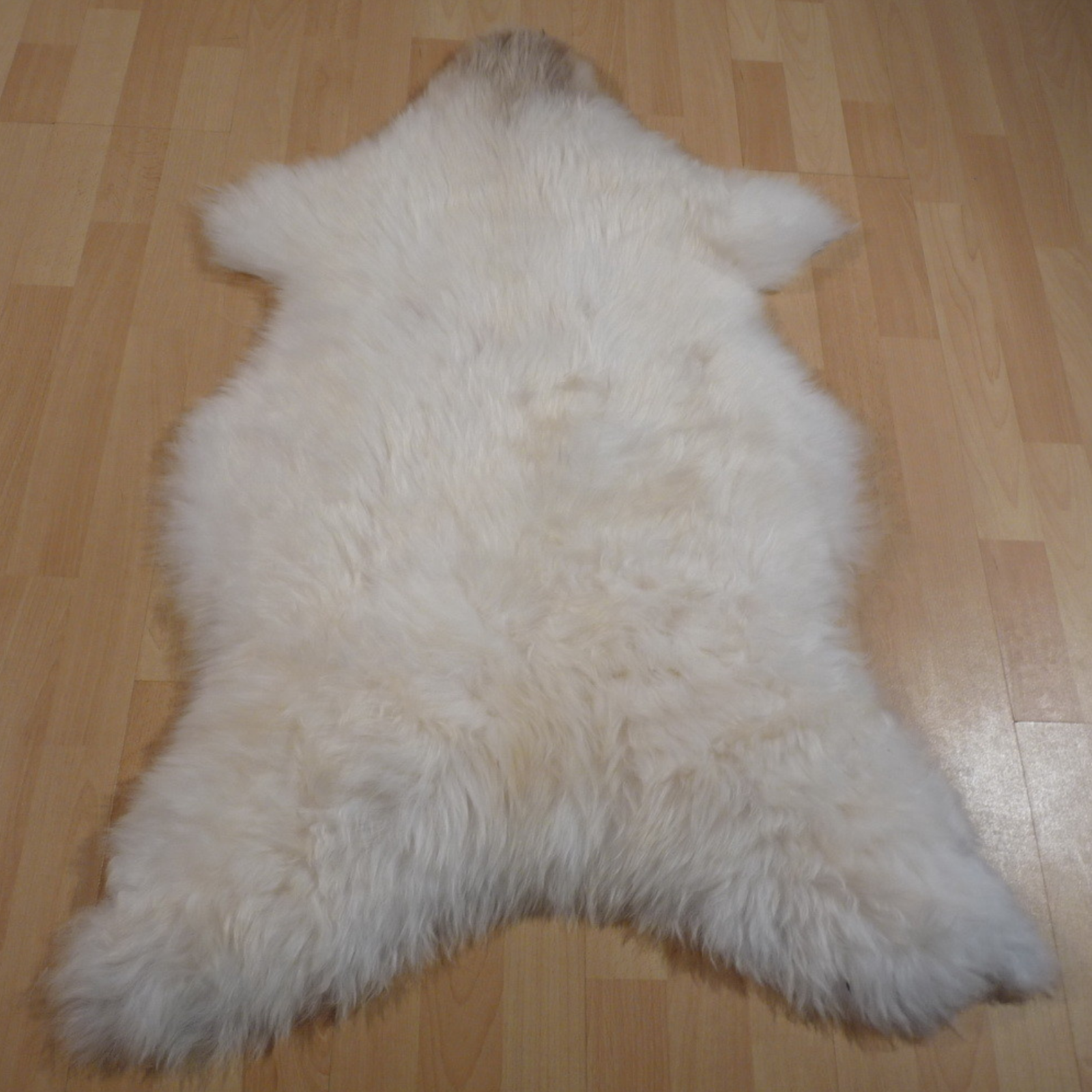 Exklusives Unikat Lammfell weiß - braun 110x80cm #11319
