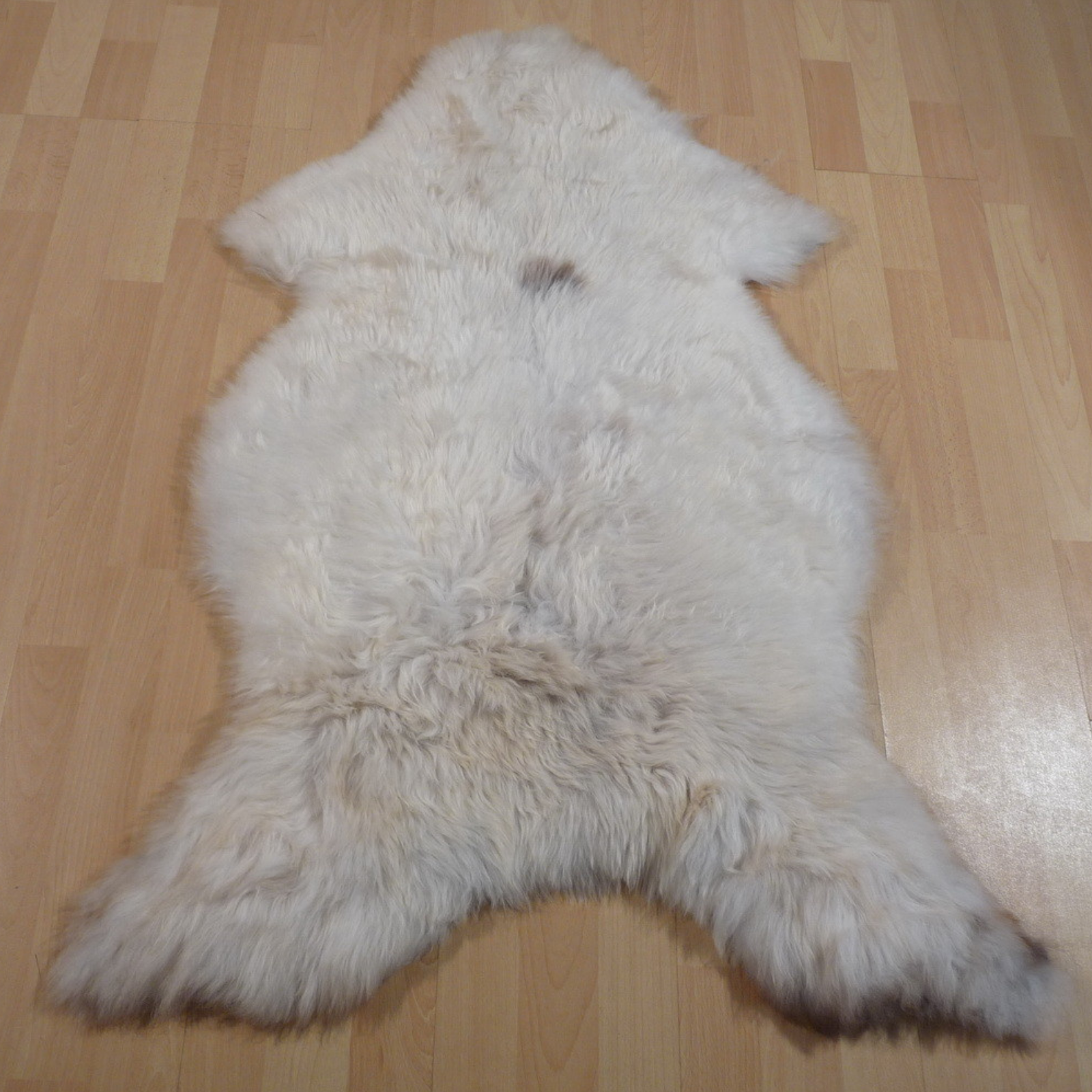 Exklusives Unikat Lammfell weiß - braun 110x80cm #11338