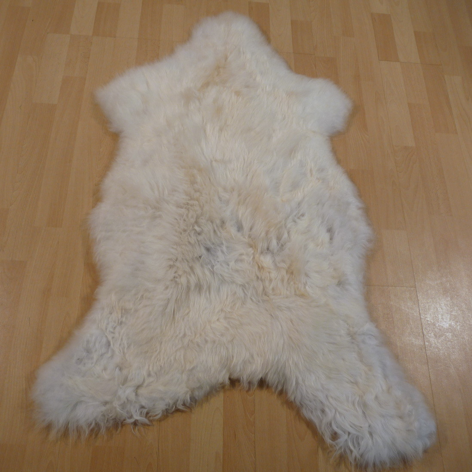 Exklusives Unikat Lammfell weiß - beige 110x80cm #11375