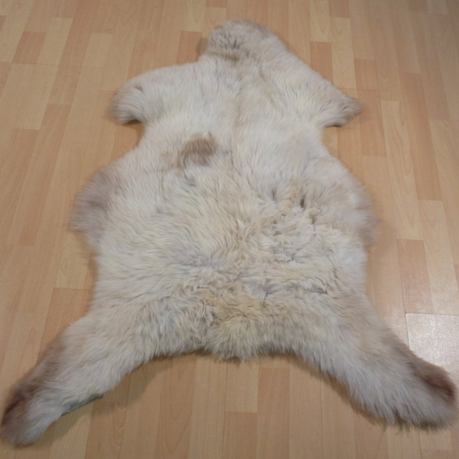 Exklusives Unikat Lammfell weiß - braun - grau 110x90cm #11413