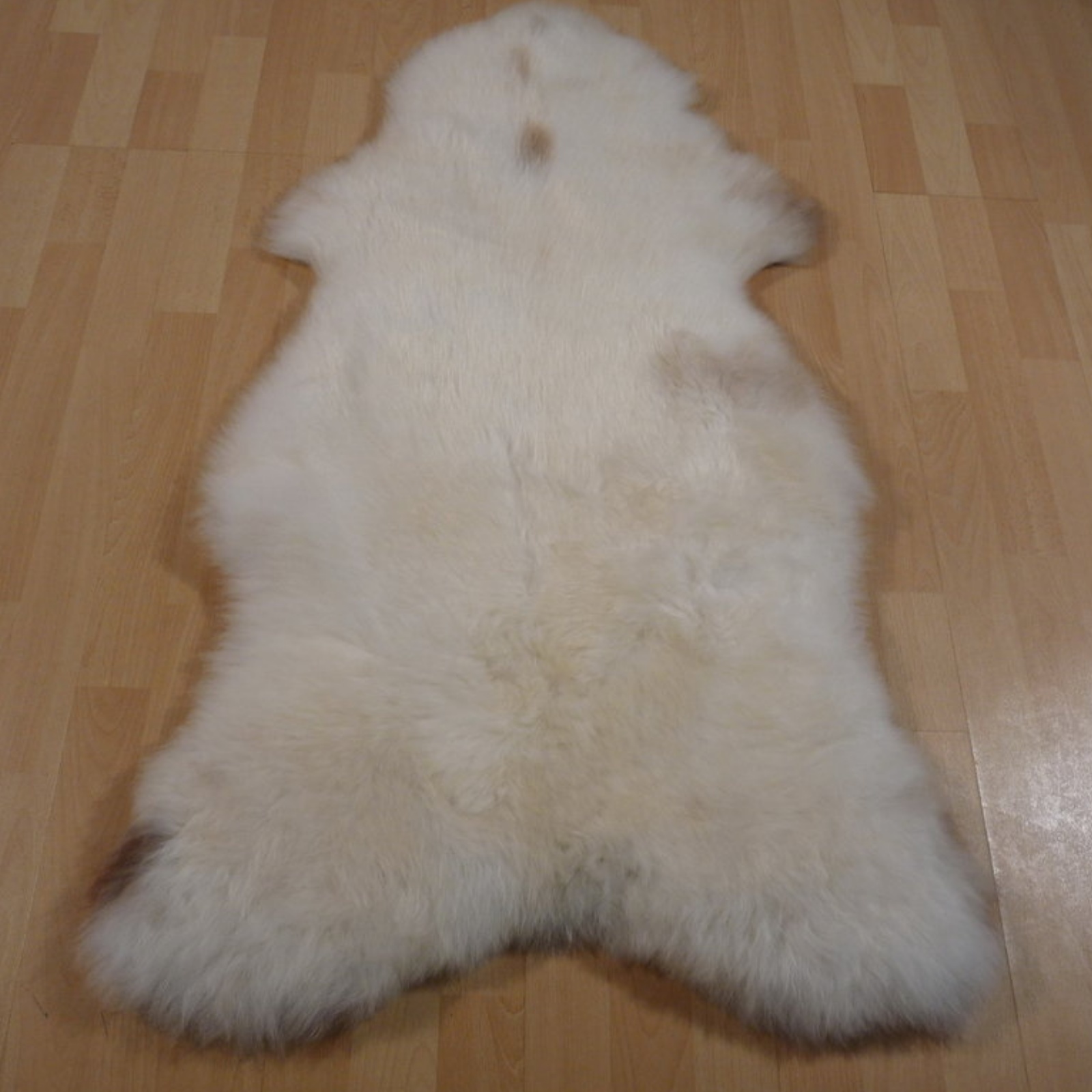 Exklusives Unikat Lammfell weiß - braun 110x75cm #11694