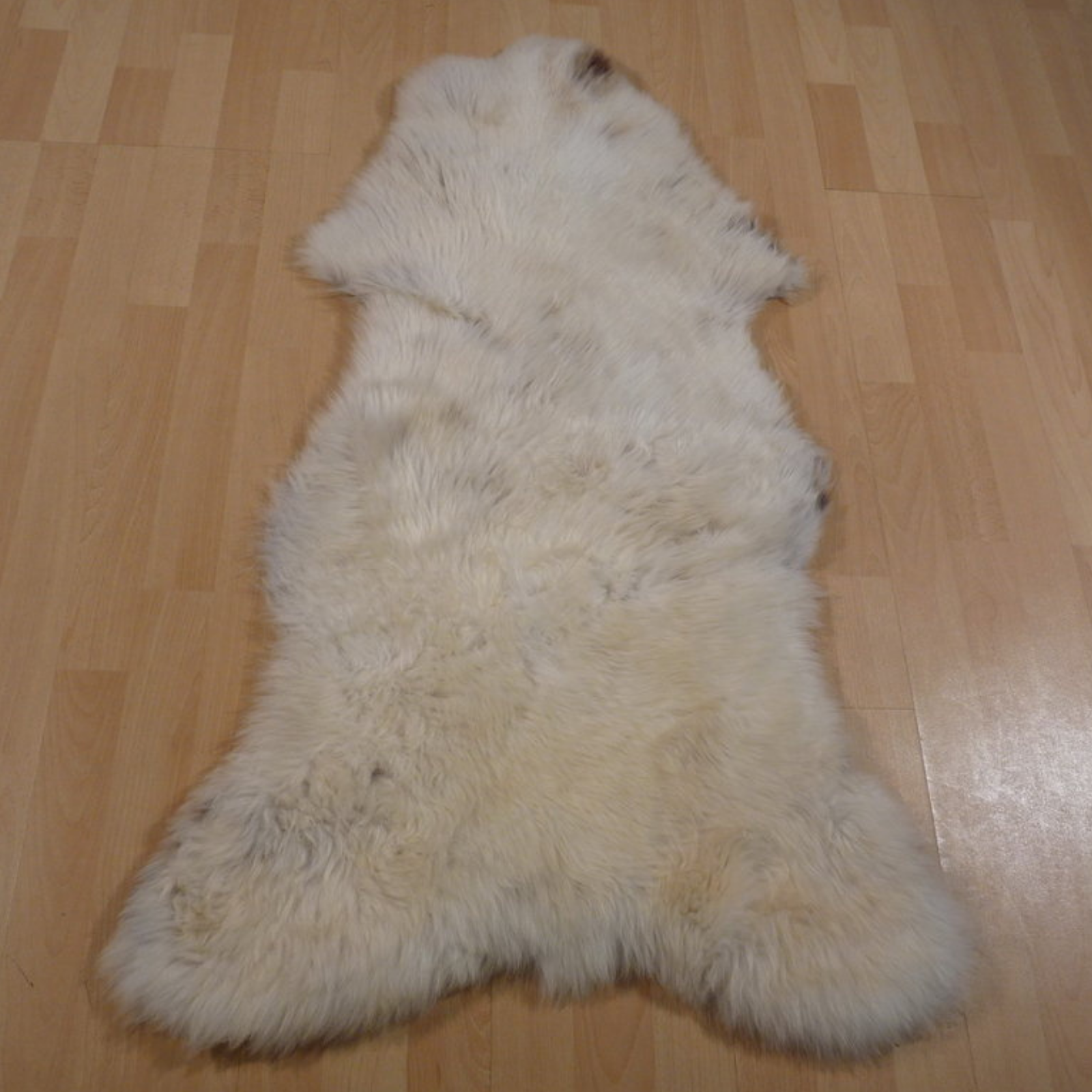 Exklusives Unikat Lammfell weiß - grau - braun 110x70cm #11708