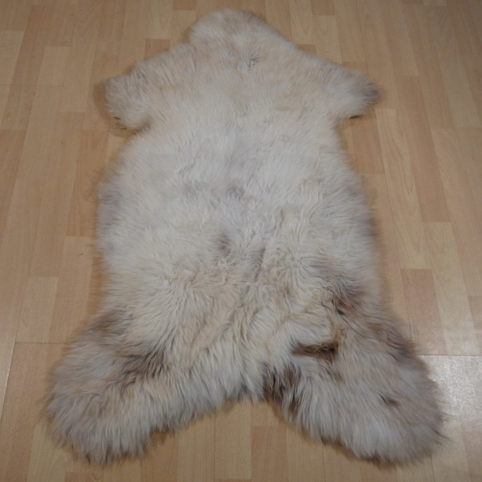 Exklusives Unikat Lammfell weiß - braun 110x70cm #11967