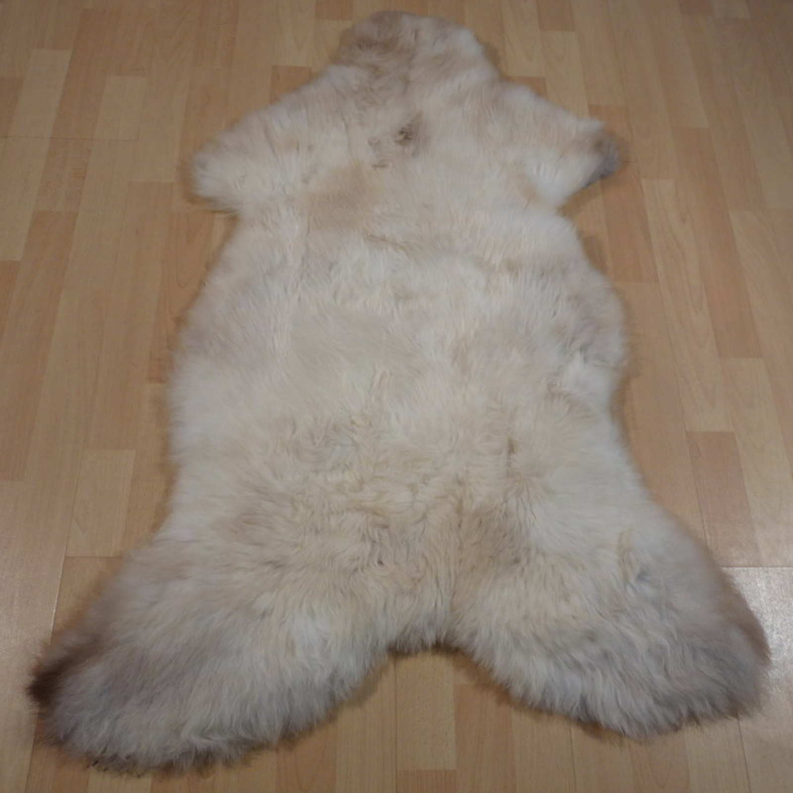 Exklusives Unikat Lammfell weiß - braun 115x80cm #11968