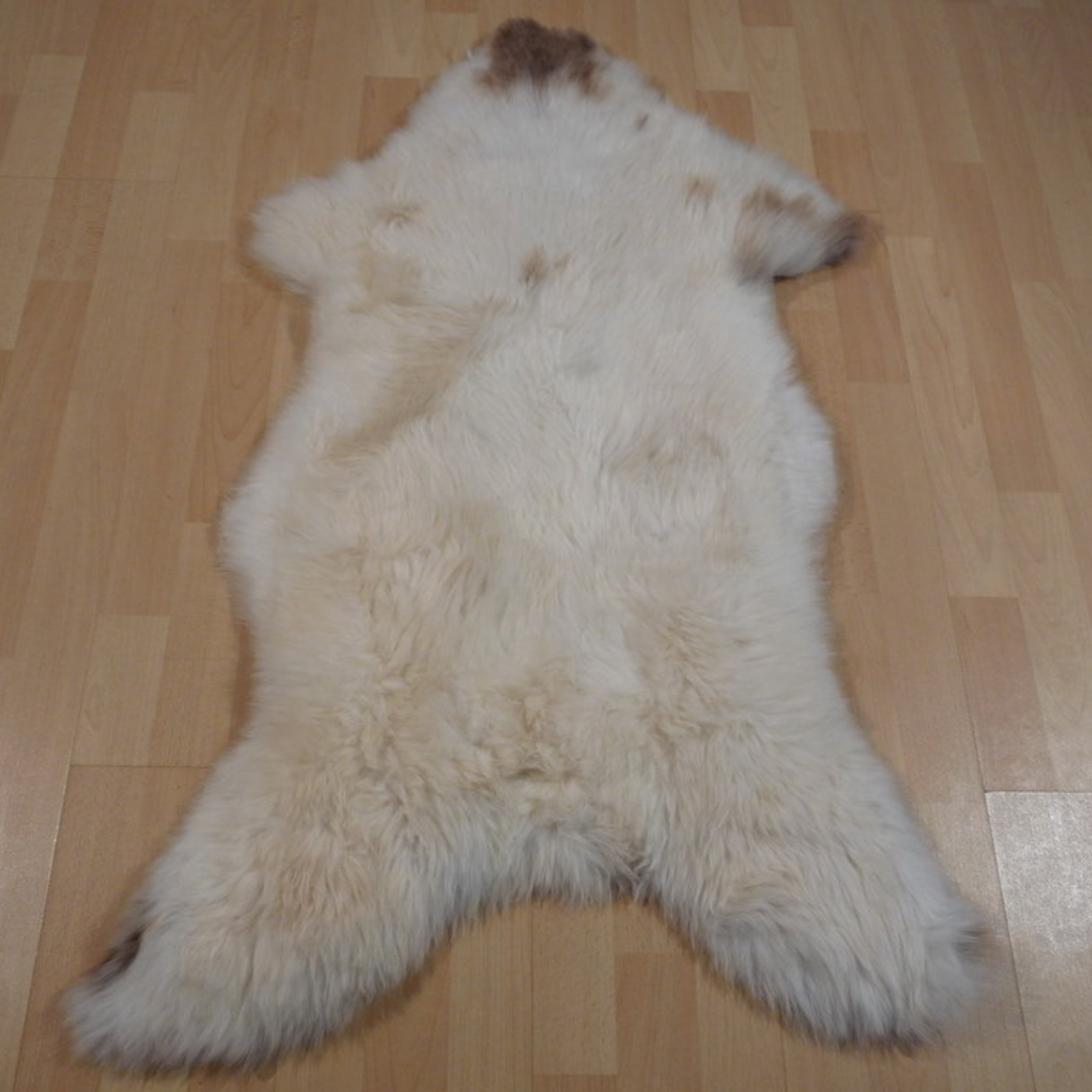 Exklusives Unikat Lammfell weiß - braun 110x70cm #11975