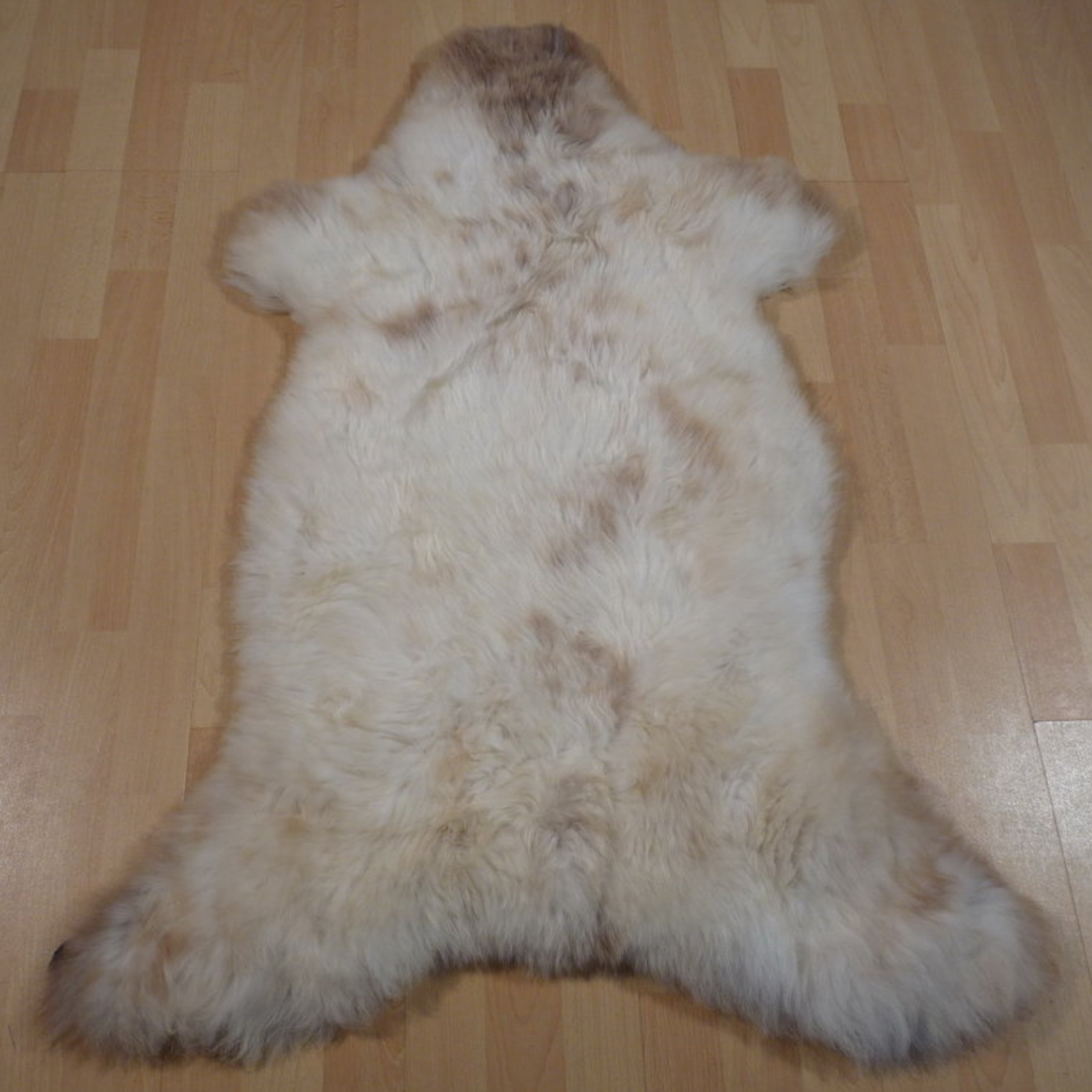 Exklusives Unikat Lammfell weiß - braun 115x80cm #11976