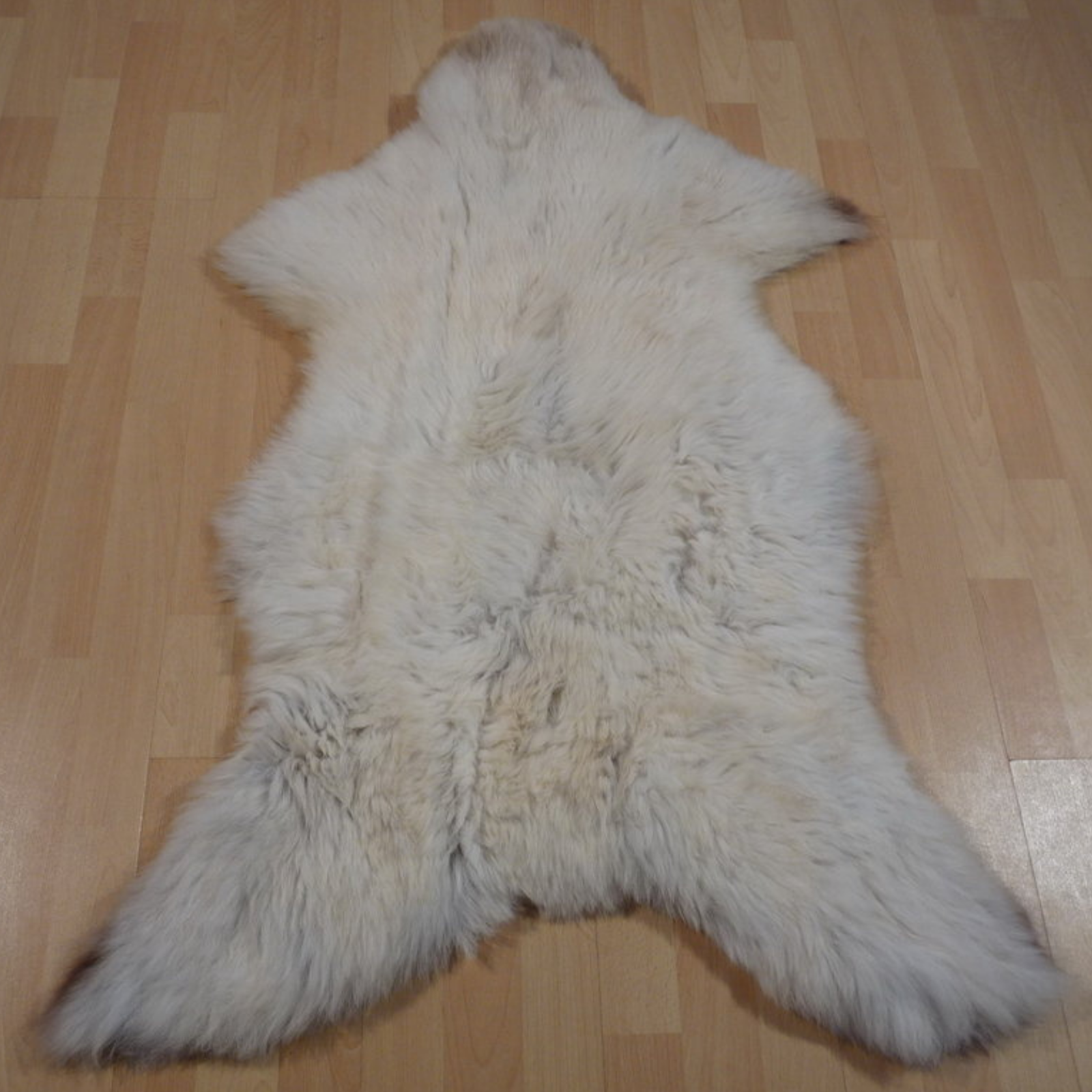 Exklusives Unikat Schaffell weiß - graun - braun 120x80cm #11978