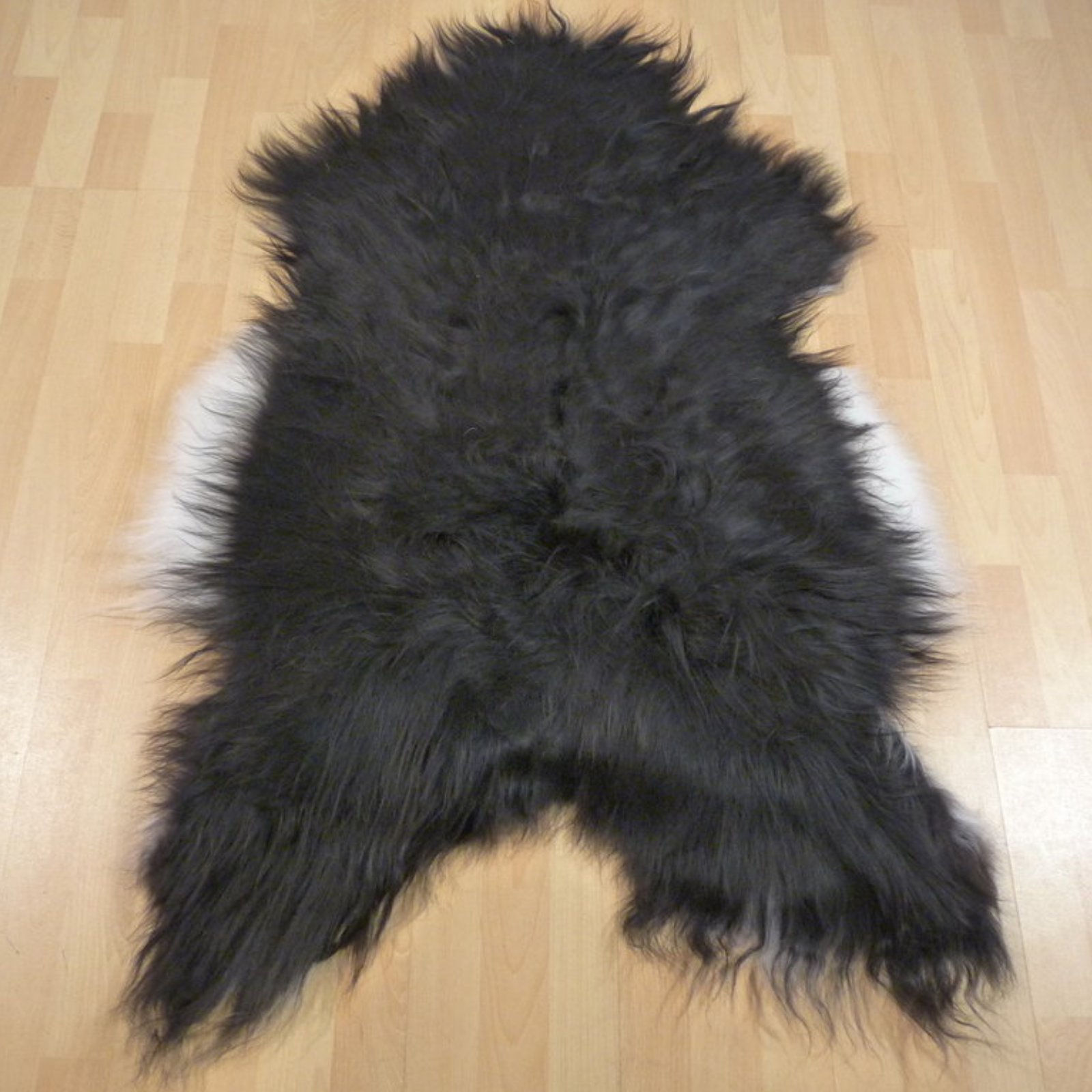 Exklusives Unikat Islandschaffell schwarz -weiß 120x85cm #12096