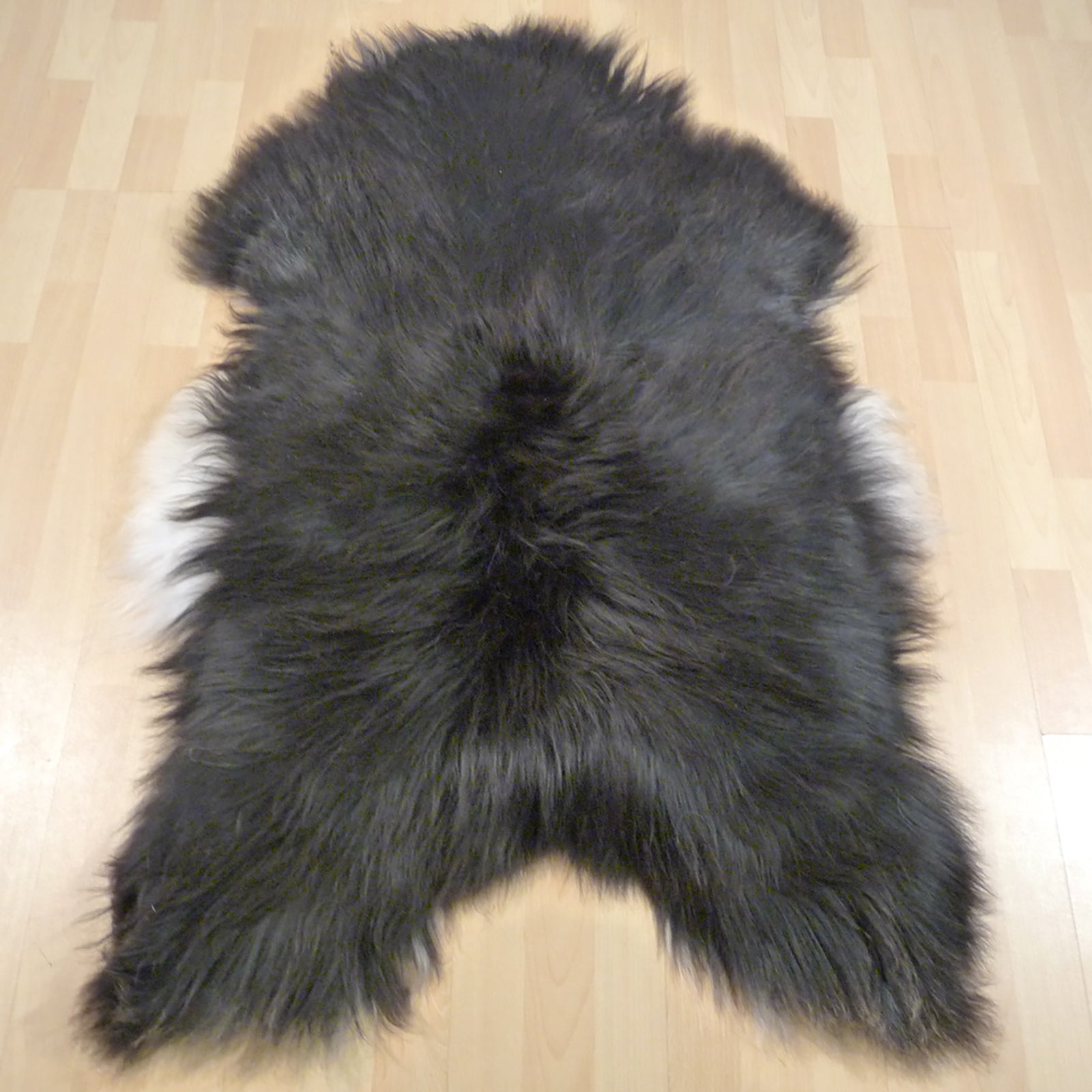 Exklusives Unikat Islandschaffell schwarz - weiß 120x85cm #12117