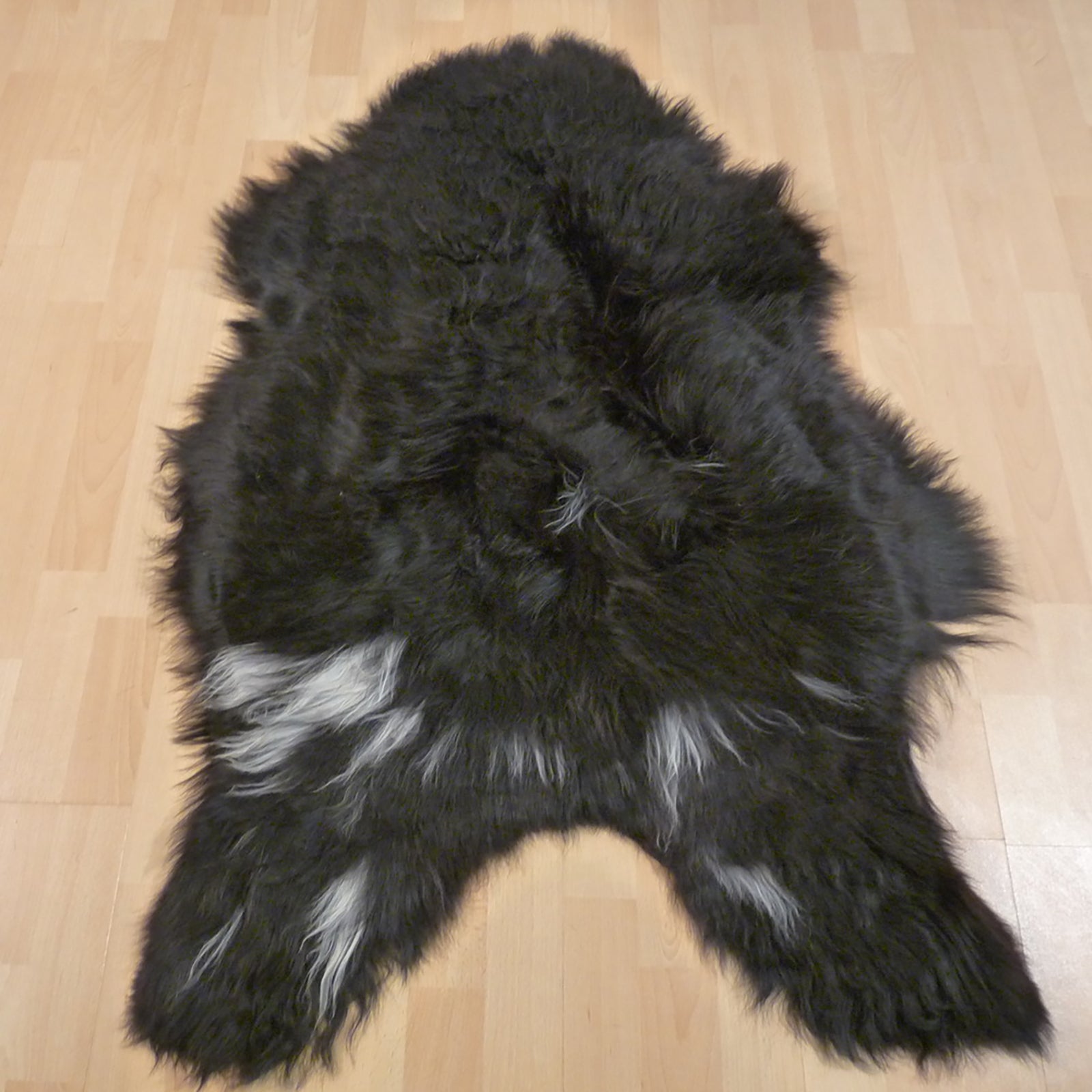Exklusives Unikat Islandschaffell schwarz -weiß 120x80cm #12352