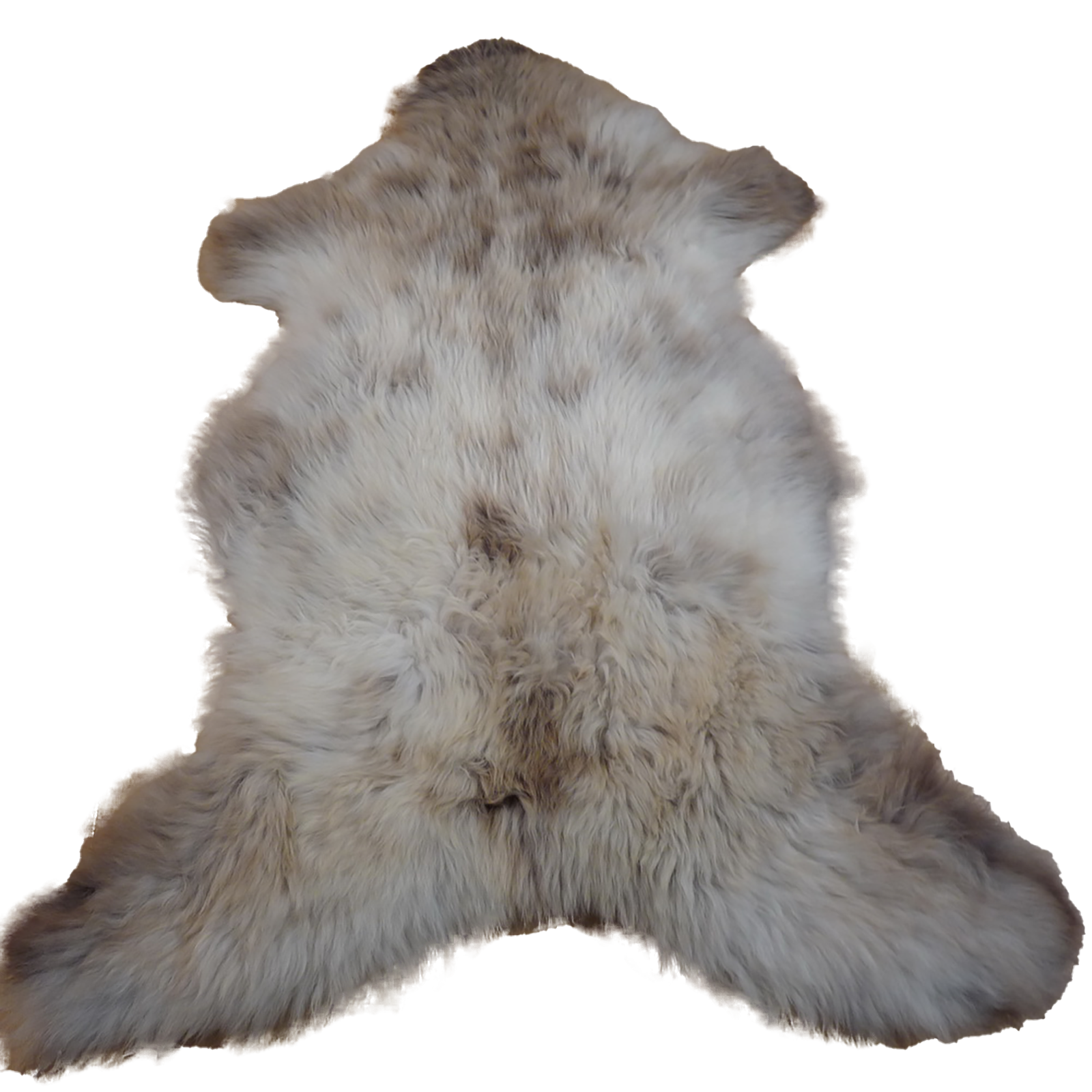 Exklusives Unikat Lammfell weiß - grau - braun 115x85cm #12382