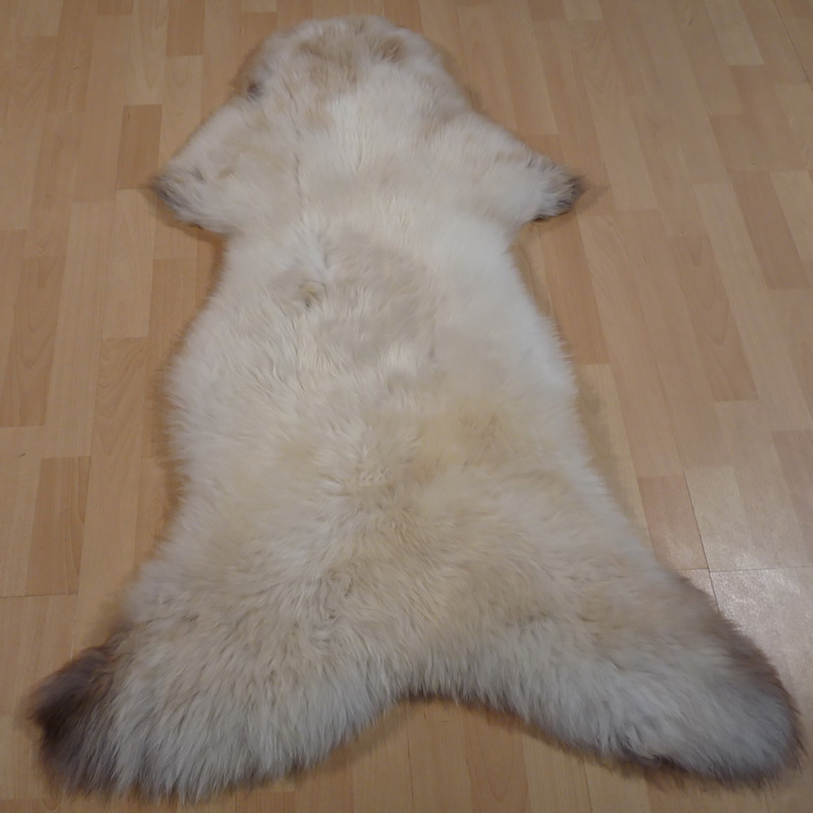 Exklusives Unikat Schaffell weiß - braun - grau 120x85cm #12395