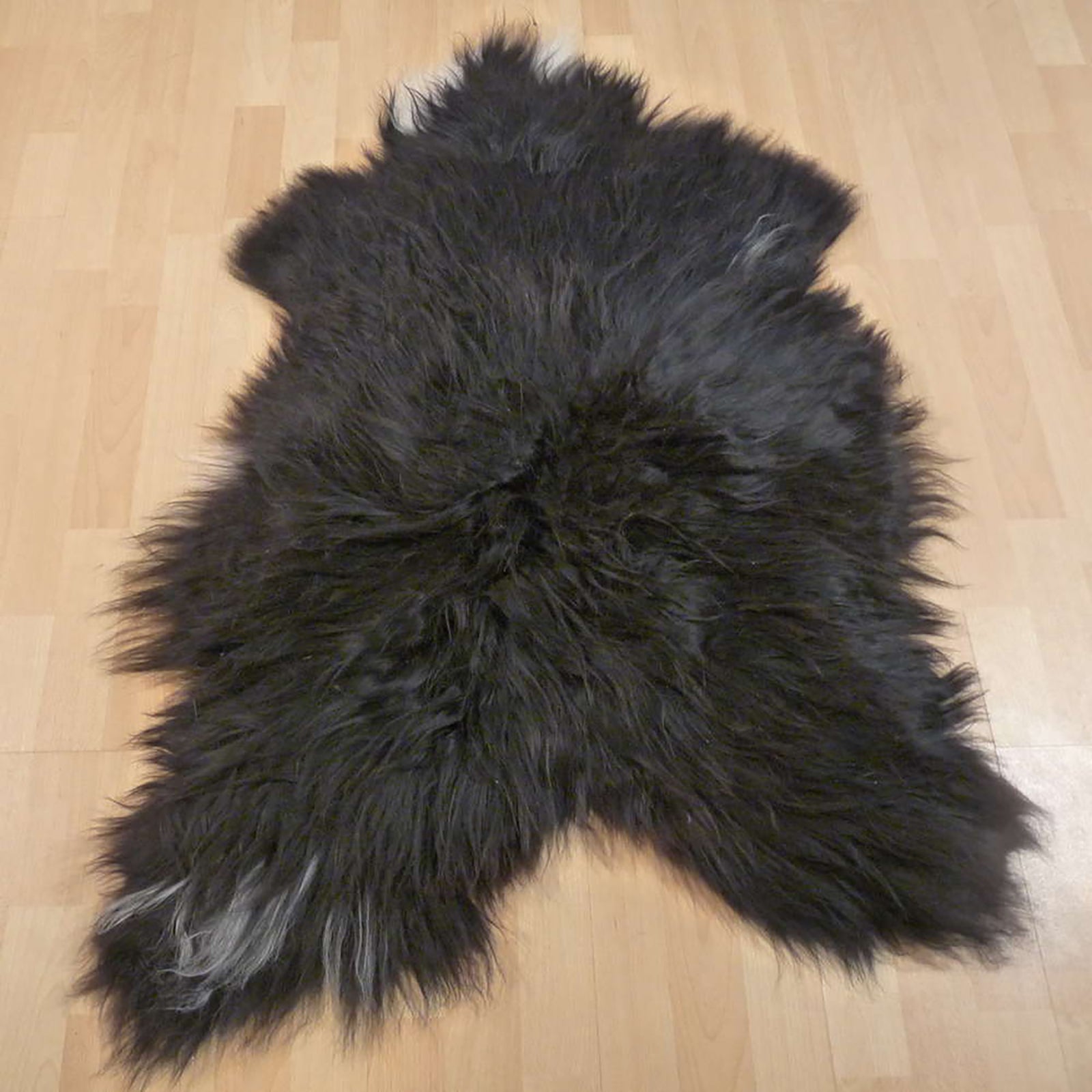 Exklusives Unikat Islandschaffell schwarz - weiß 115x80cm #12407