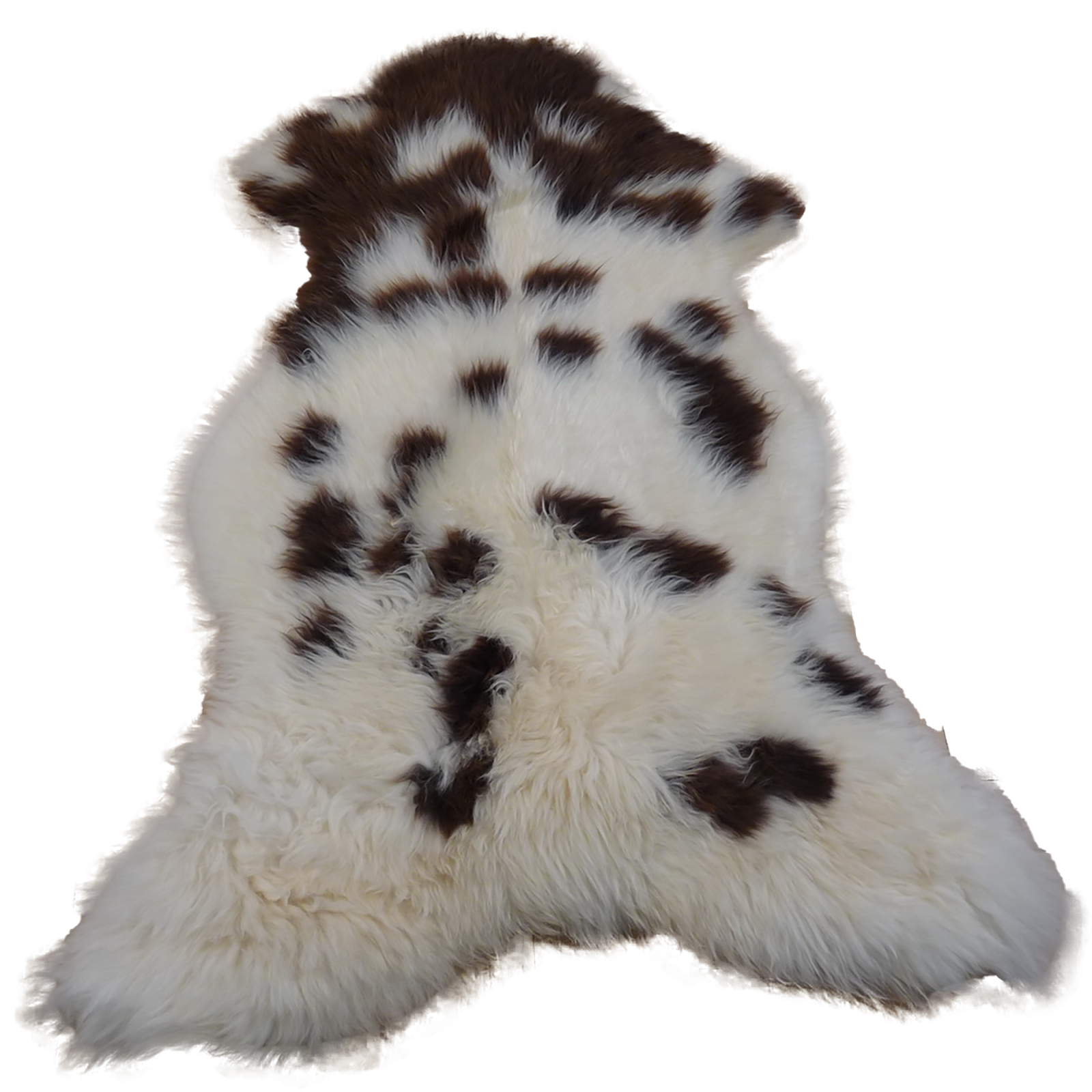 Exklusives Unikat Lammfell weiß -  braun 115x80cm #12486