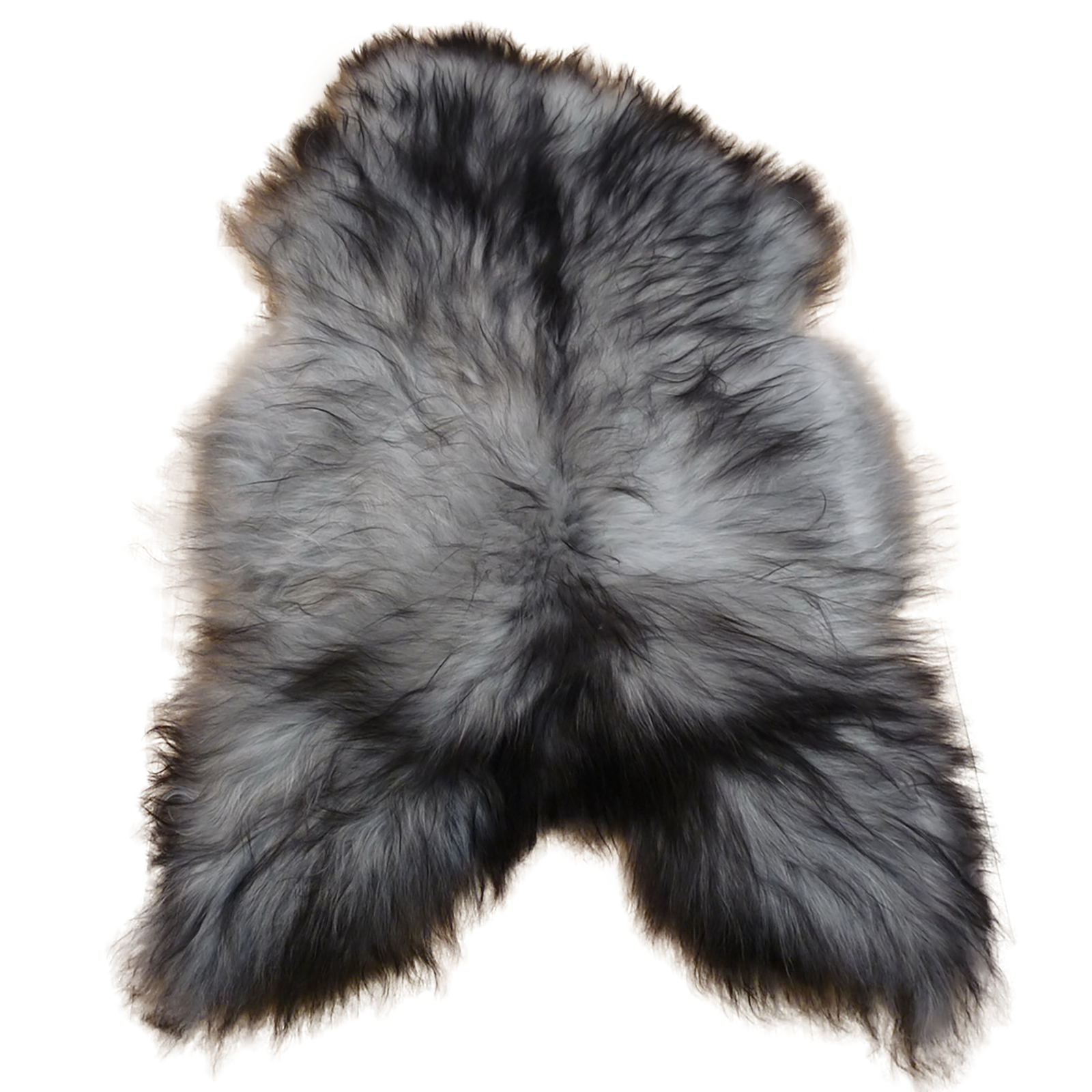 Exklusives Unikat Islandschaffell grau - schwarz 125x80cm #12712