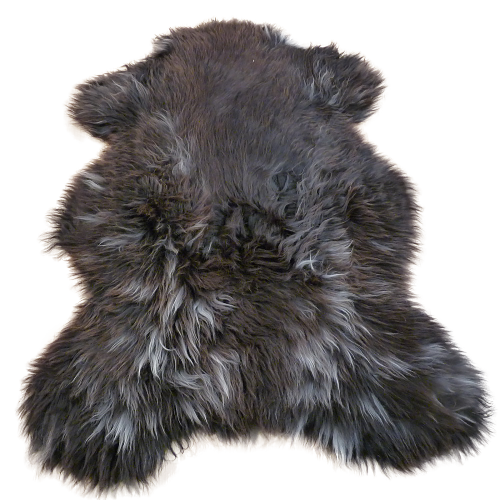 Exklusives Unikat Lammfell braun - weiß 115x85cm #12782