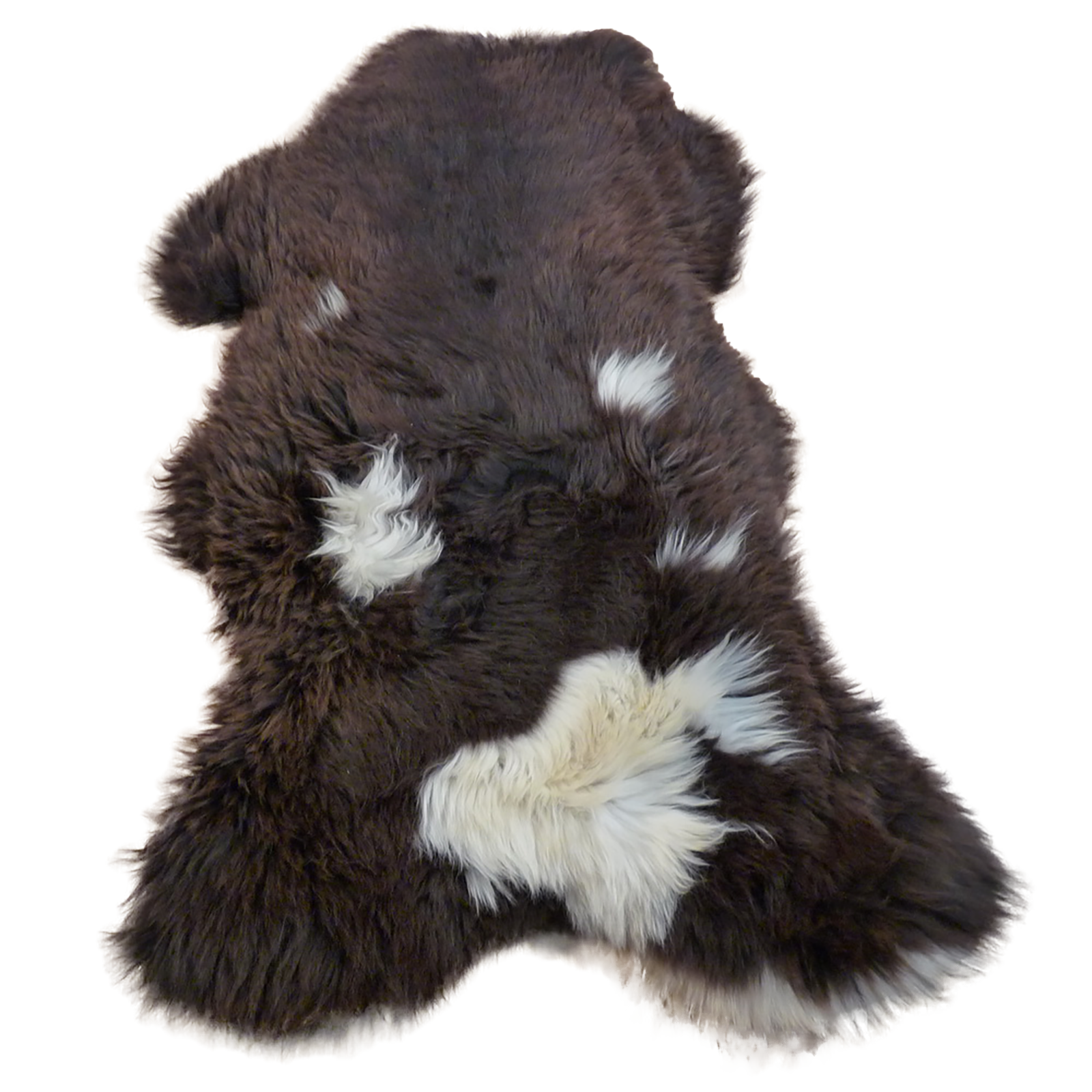 Exklusives Unikat Schaffell braun - weiß 125x80cm #12790