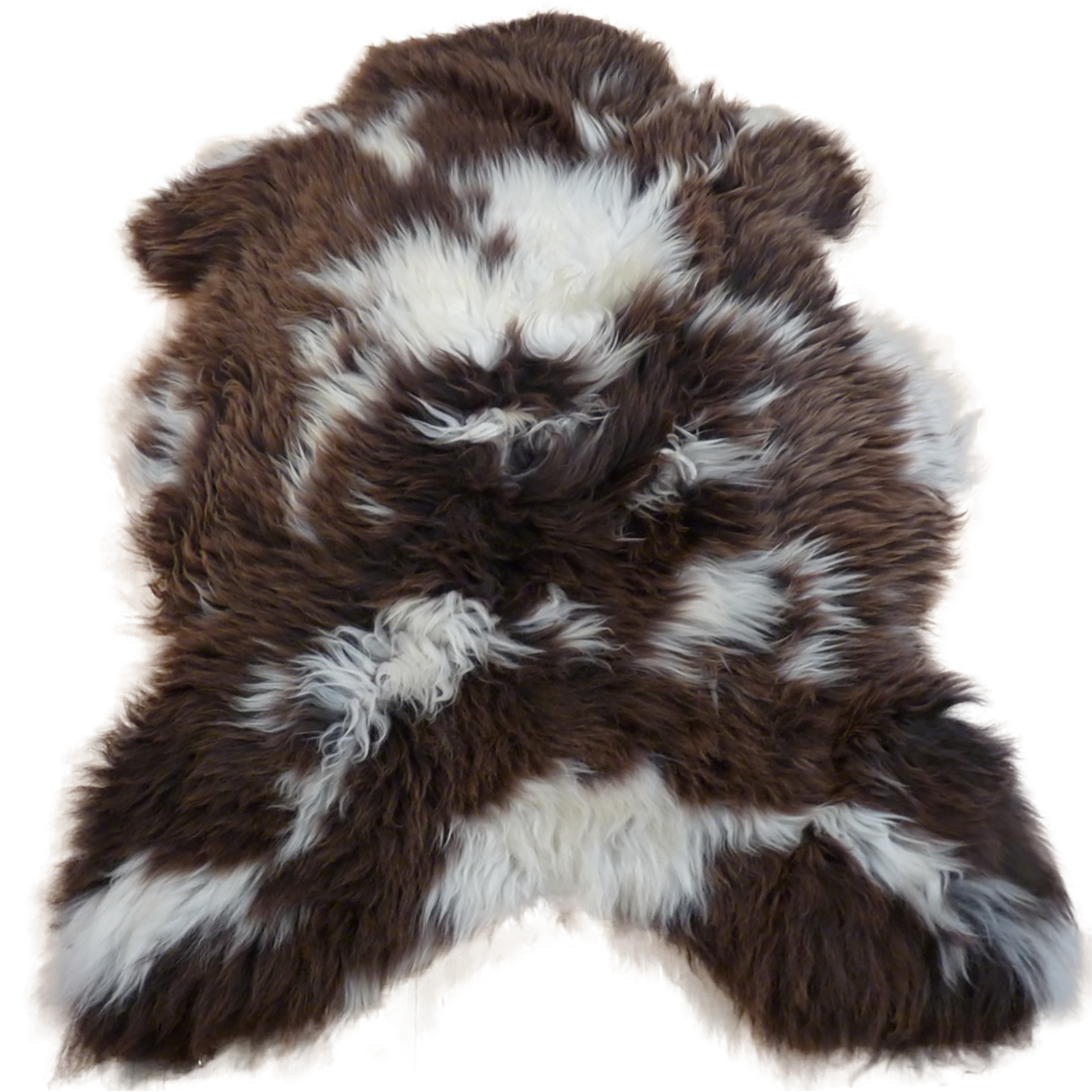 Exklusives Unikat Lammfell braun - weiß 115x85cm #12794