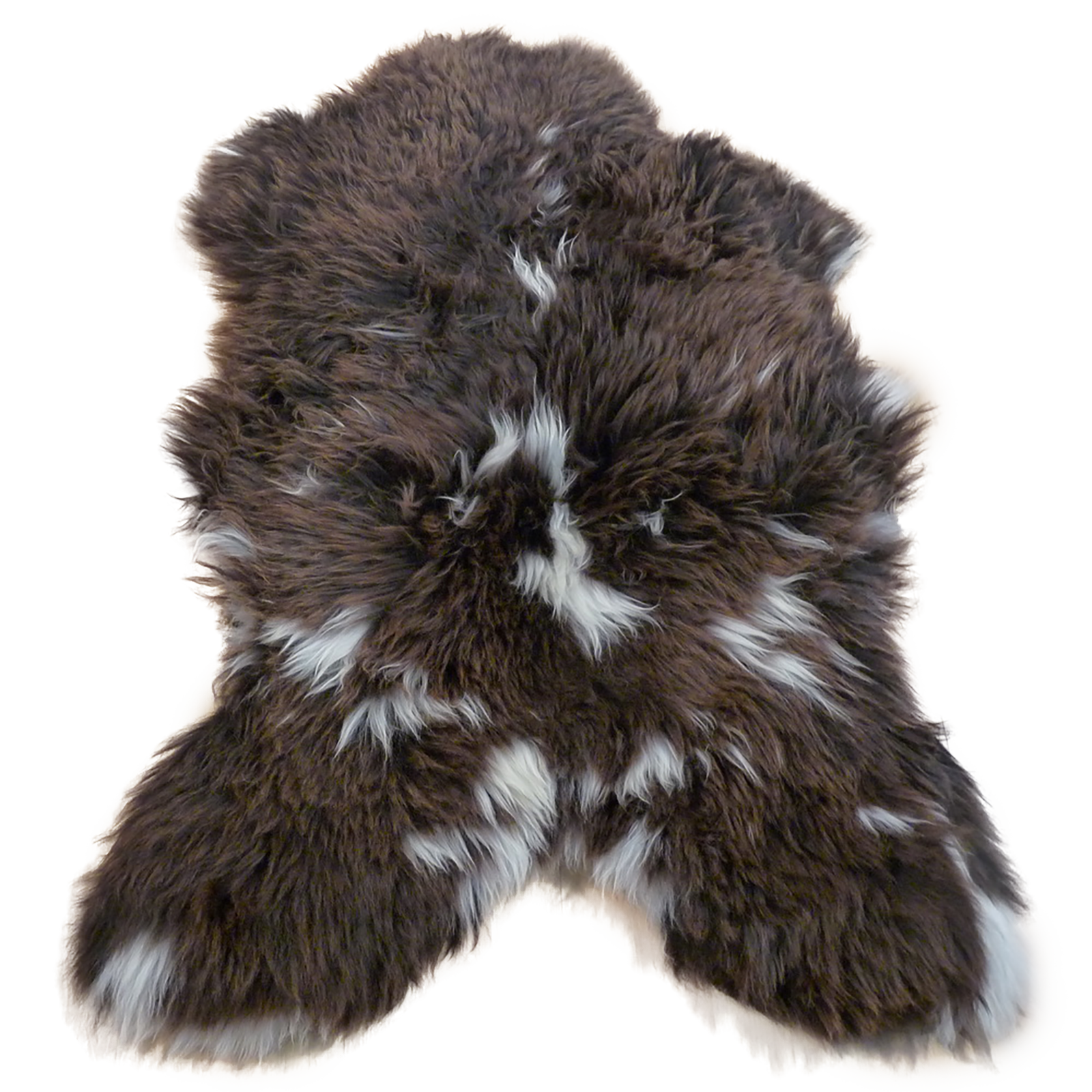 Exklusives Unikat Schaffell braun - weiß 120x90cm #12809