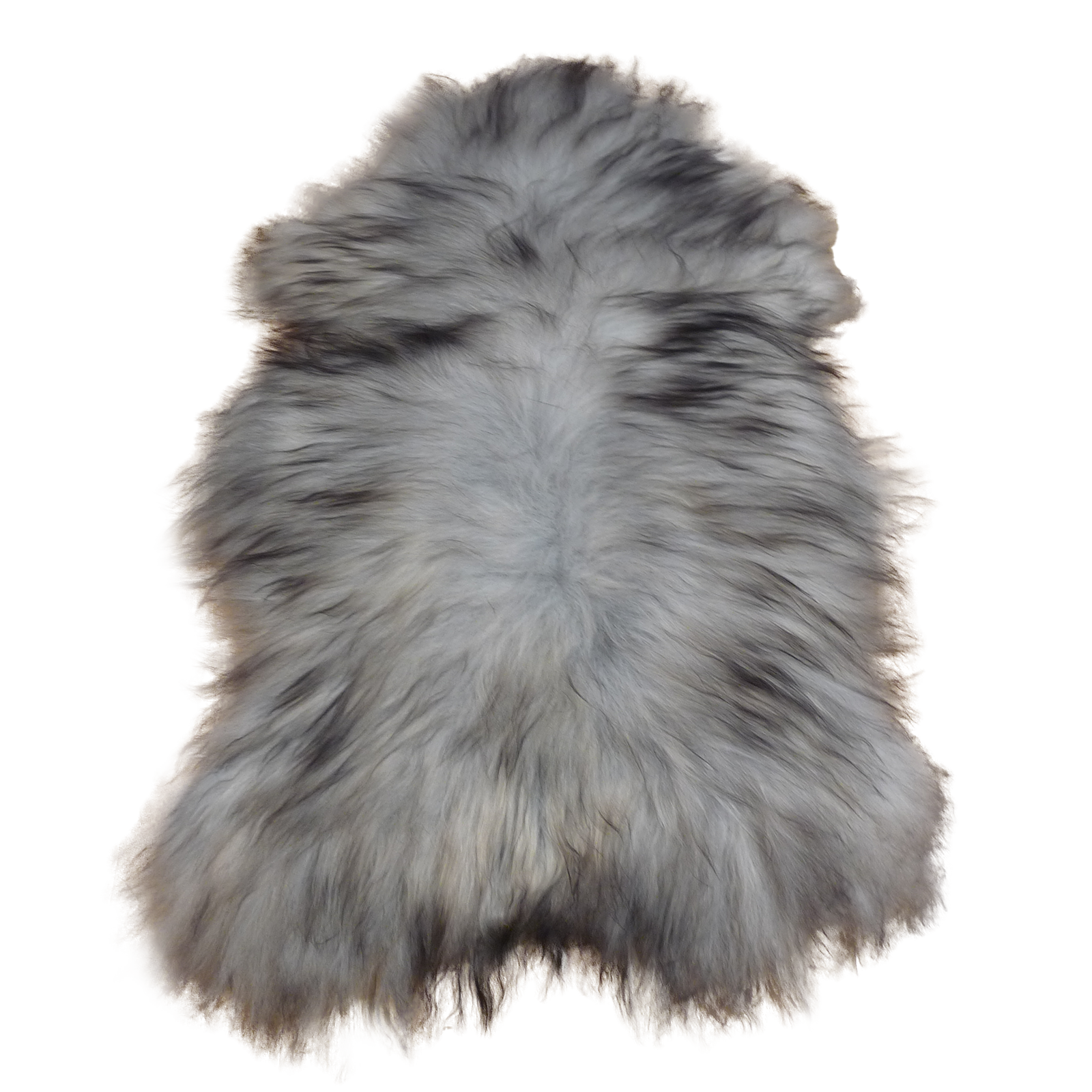 Exklusives Unikat Islandschaffell silbergrau - schwarz 145x90cm #14900