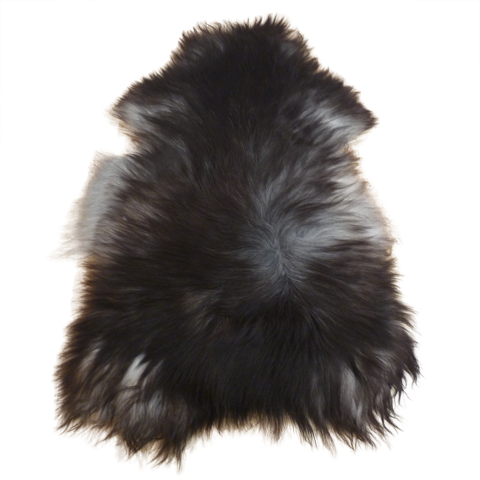 Exklusives Unikat Islandschaffell weiß - schwarzbraun 145x90cm #14904