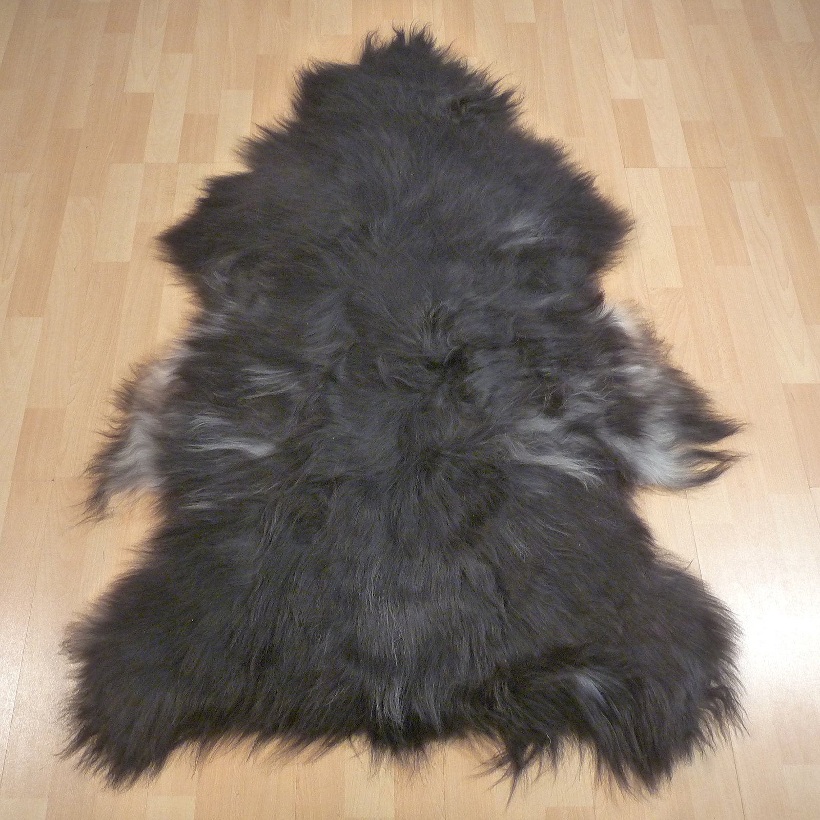 Exklusives Unikat Islandschaffell schwarz - weiß 140x90cm #14907