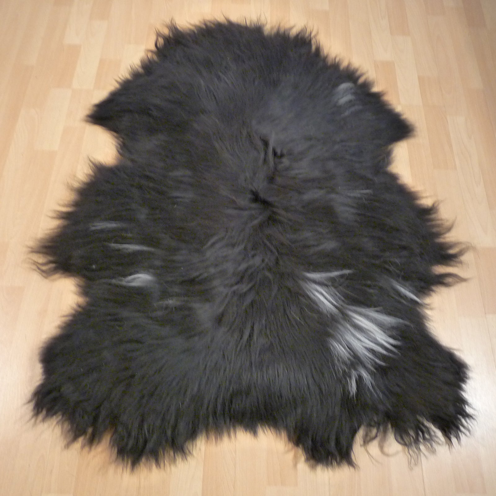 Exklusives Unikat Islandschaffell schwarz - weiß 135x100cm #14933
