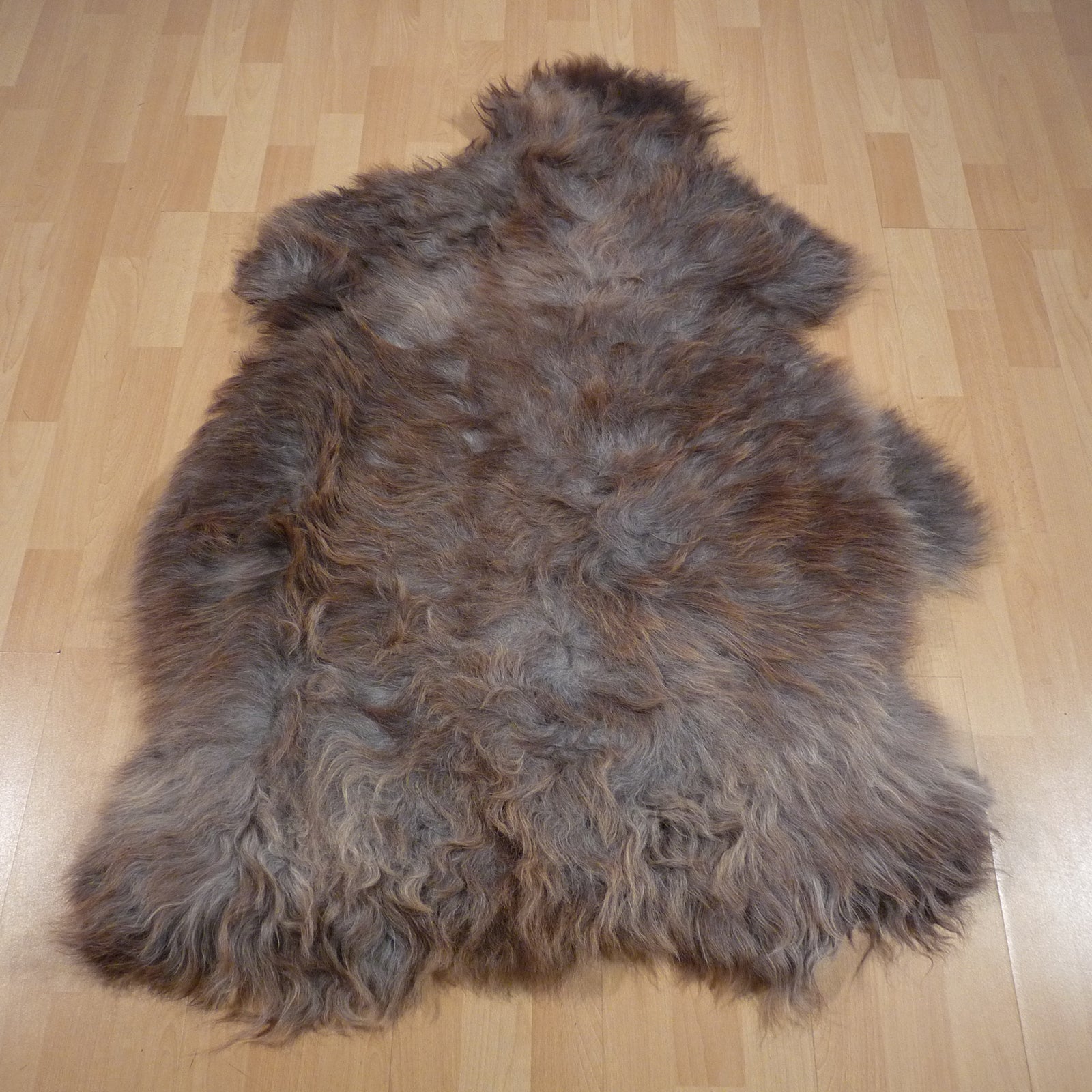 Exklusives Unikat Islandschaffell braun - grau 130x90cm #14946