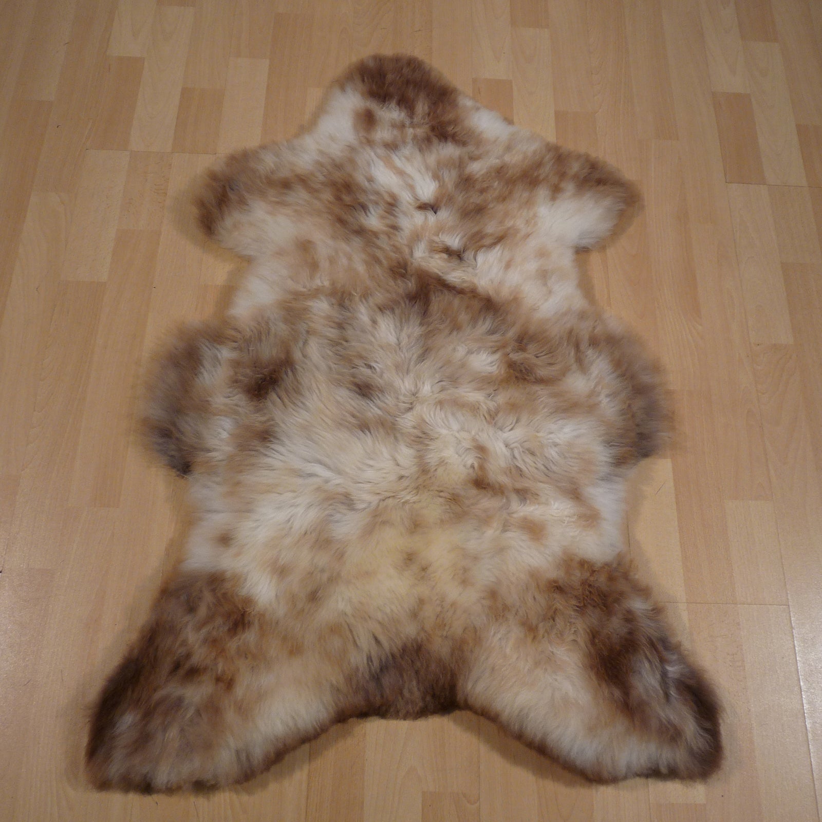 Exklusives Unikat Lammfell braun - beige 105x70cm #14987