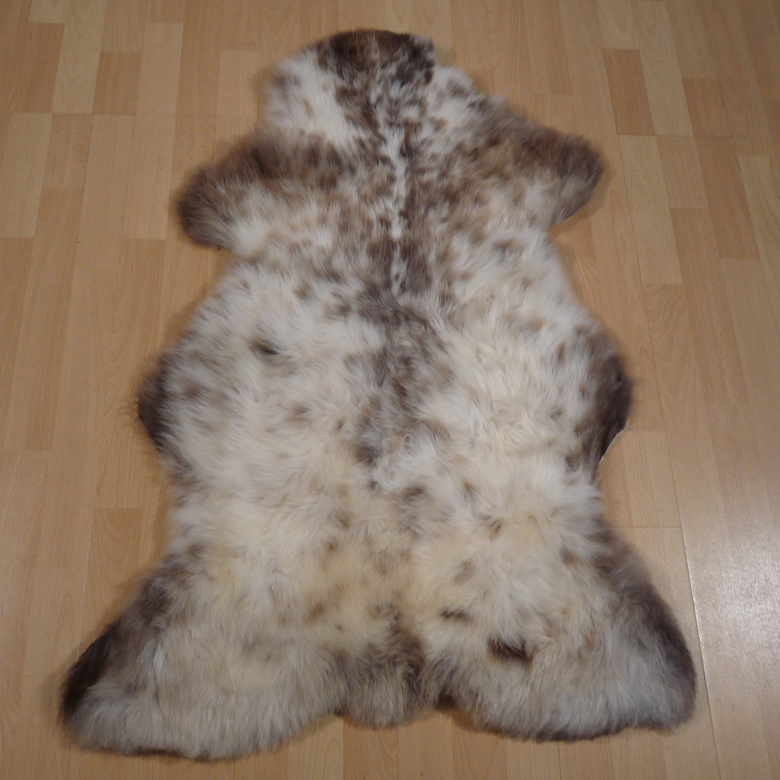 Exklusives Unikat Lammfell braun - beige 115x70cm #14988