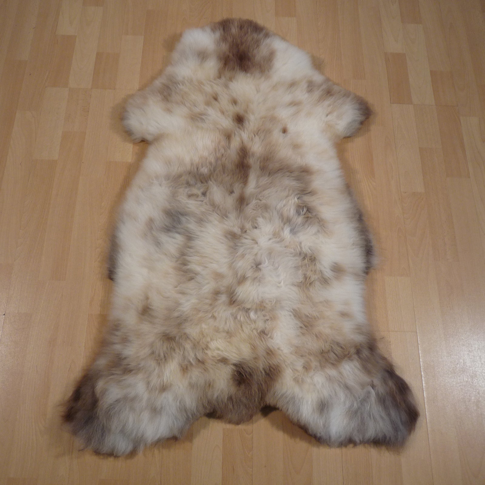 Exklusives Unikat Lammfell braun - beige 115x75cm #14992